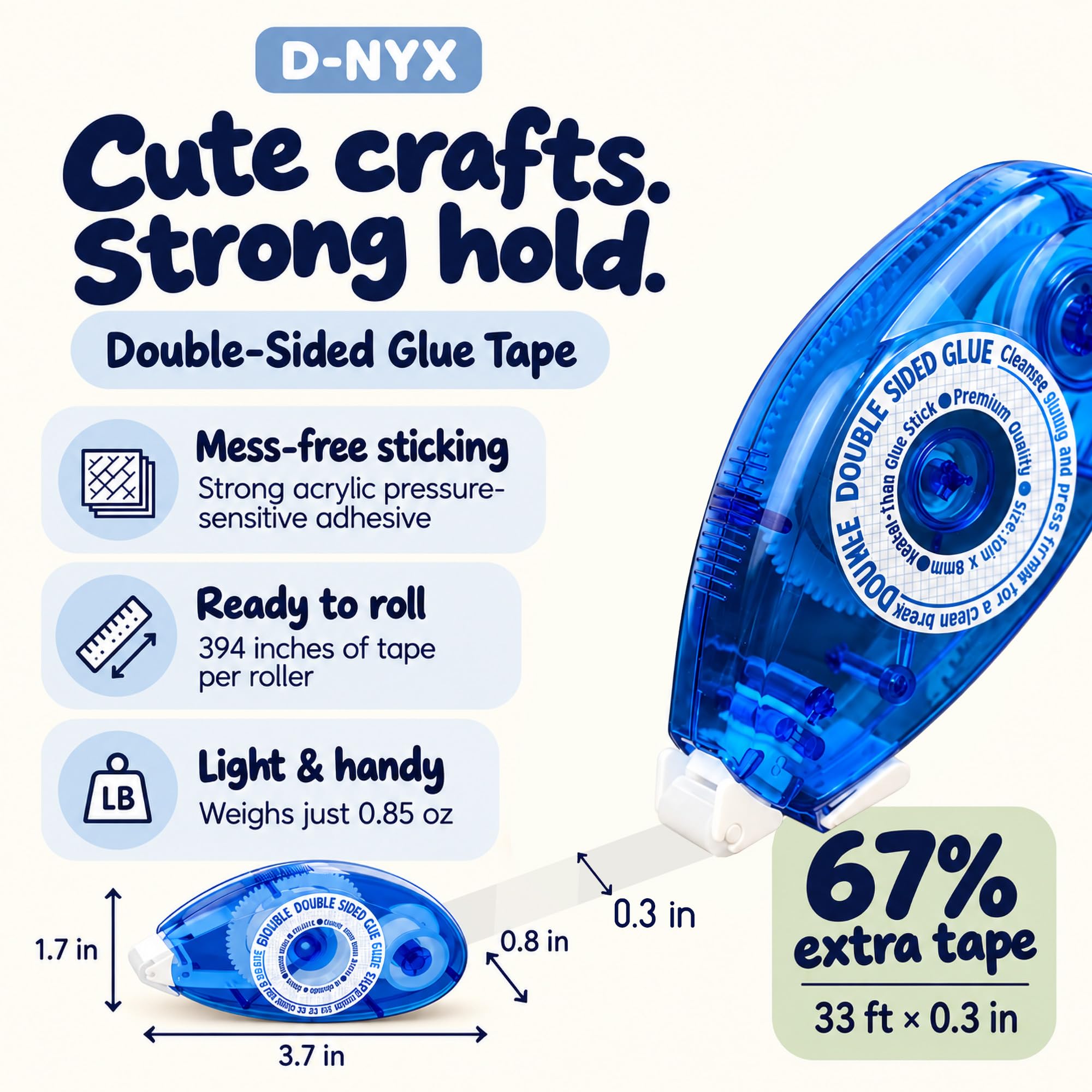 Double Sided Tape Roller - Scrapbooking Adhesive -2 Double Sided Tape Roller - Scrapbooking Adhesive -2