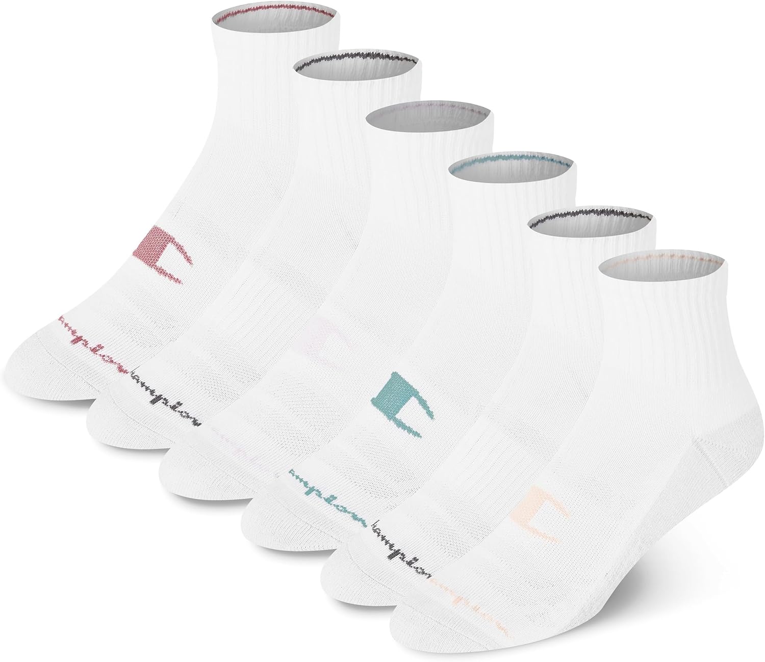 Champion Women's Quarter Socks – 6-pack Cushioned Athletic Socks With Moisture-wicking, Arch Support (Size 4-10)