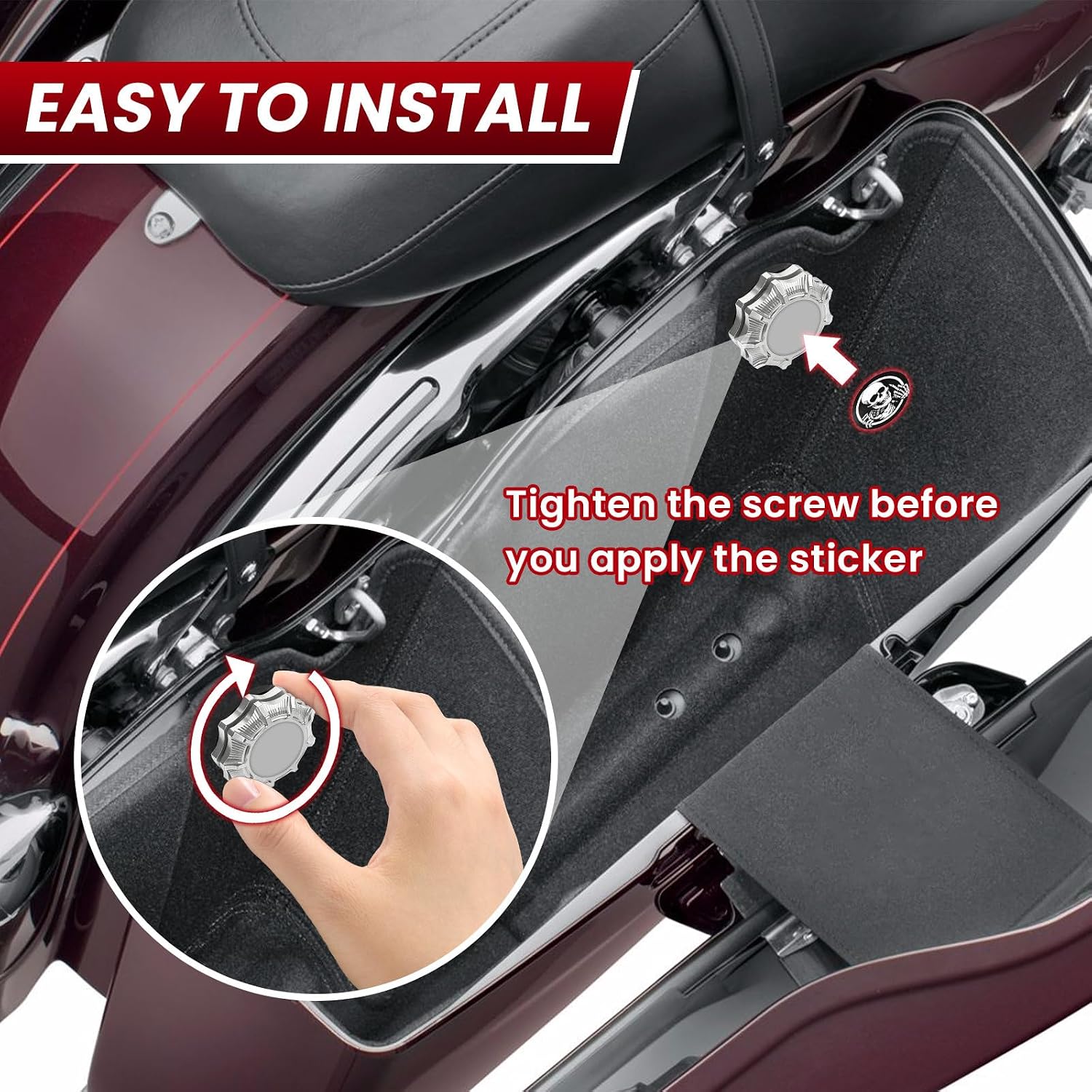 GUAIMI Saddlebag Locks Saddle Bags Theft Deterrent Mounting Screw Bolt Hardware for Harley Touring Road King Street Glide Electra Glide Road Glide 1993-2021 -Chrome