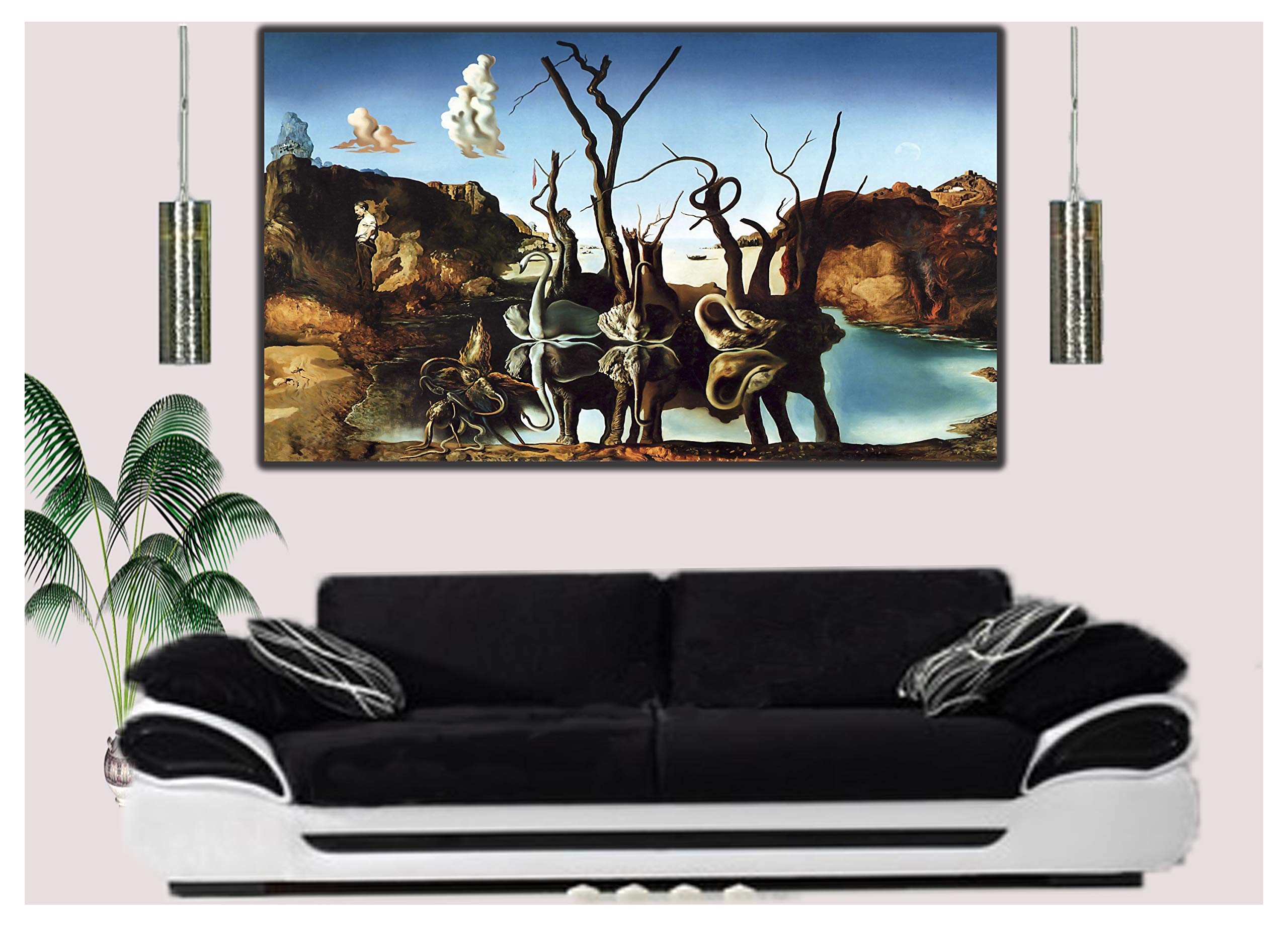 The Elephants By Salvador Dalí – Hand-painted Surrealist Oil On Canvas, Fine Art Reproduction, 24x36", Ready To Ship