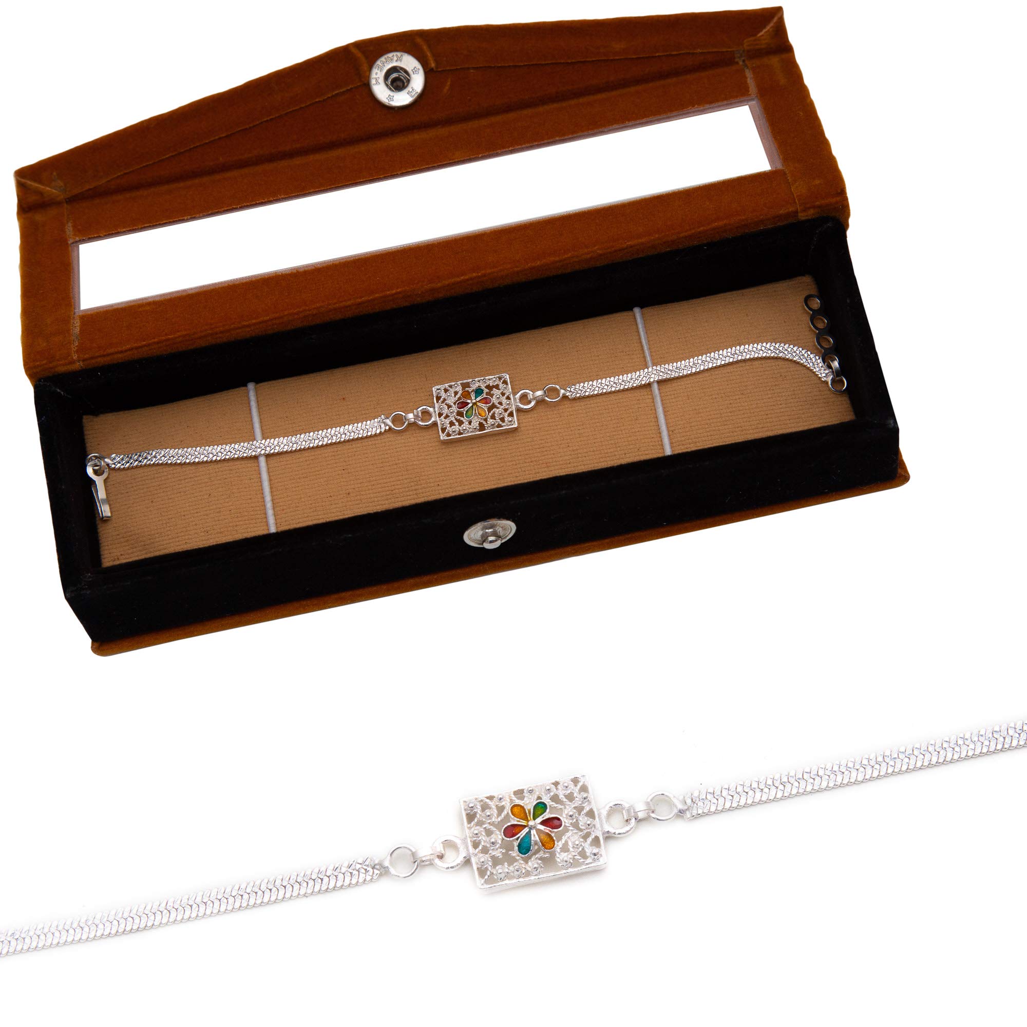 See full amazon price history chart for NINE10 Silver Bracelet Rakhi With Velvet Gift Box For Boy, Men NINE10 Silver Bracelet Rakhi With Velvet Gift Box For Boy, Men (B07VQL3VCV) Amazon Price History, Amazon Price Tracker