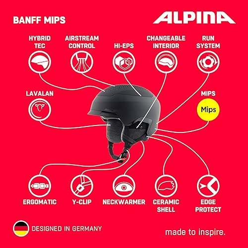 Miniatura 2 de ALPINA Banff MIPS - Casco de esquí y snowboard Freeride - ventilación cerrable, forro de lana de oveja lavalan premium y máxima protección