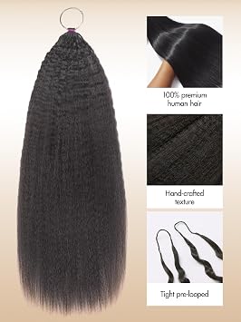 LUVME Kinky Straight Crochet Hair for Black Women, 18 Inch 130g About 100 Strands, Pre-Separated & Pre-Fluffed Human Crochet Hair Extensions, Soft Natural Look, Lightweight & Tangle-Free