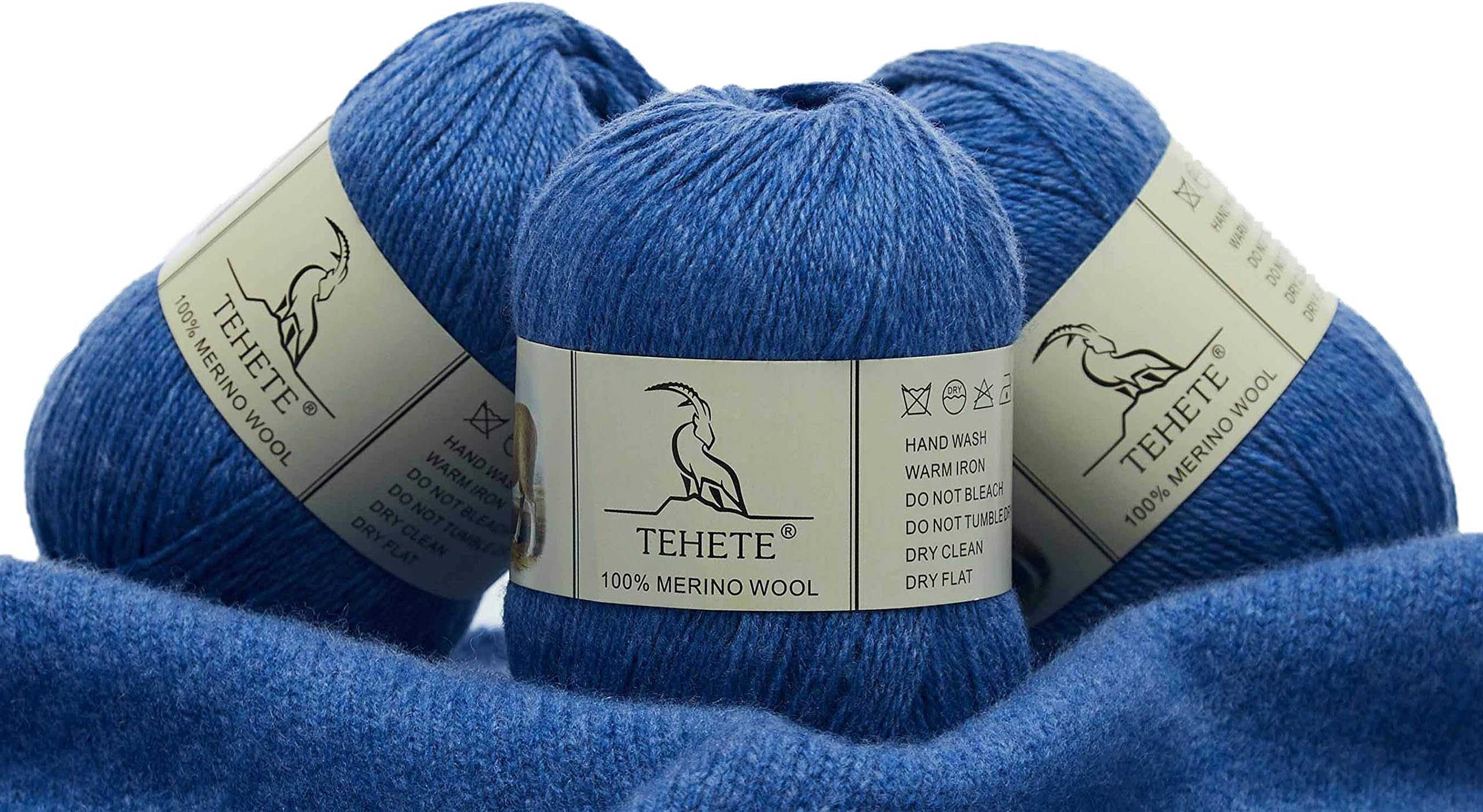 100% Merino Wool Yarn for Knitting and Crochet 3ply 3 × 50g, 250m, 3 Balls Pack Soft and Luxurious-Bluish Violet