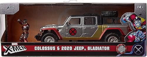 Miniatura 2 de Jada Toys 253223012, Marvel X Men Jeep Gladiator con figura Colossus, Marvel X Men Jeep Metal Gladiator con rueda libre, puertas abiertas,