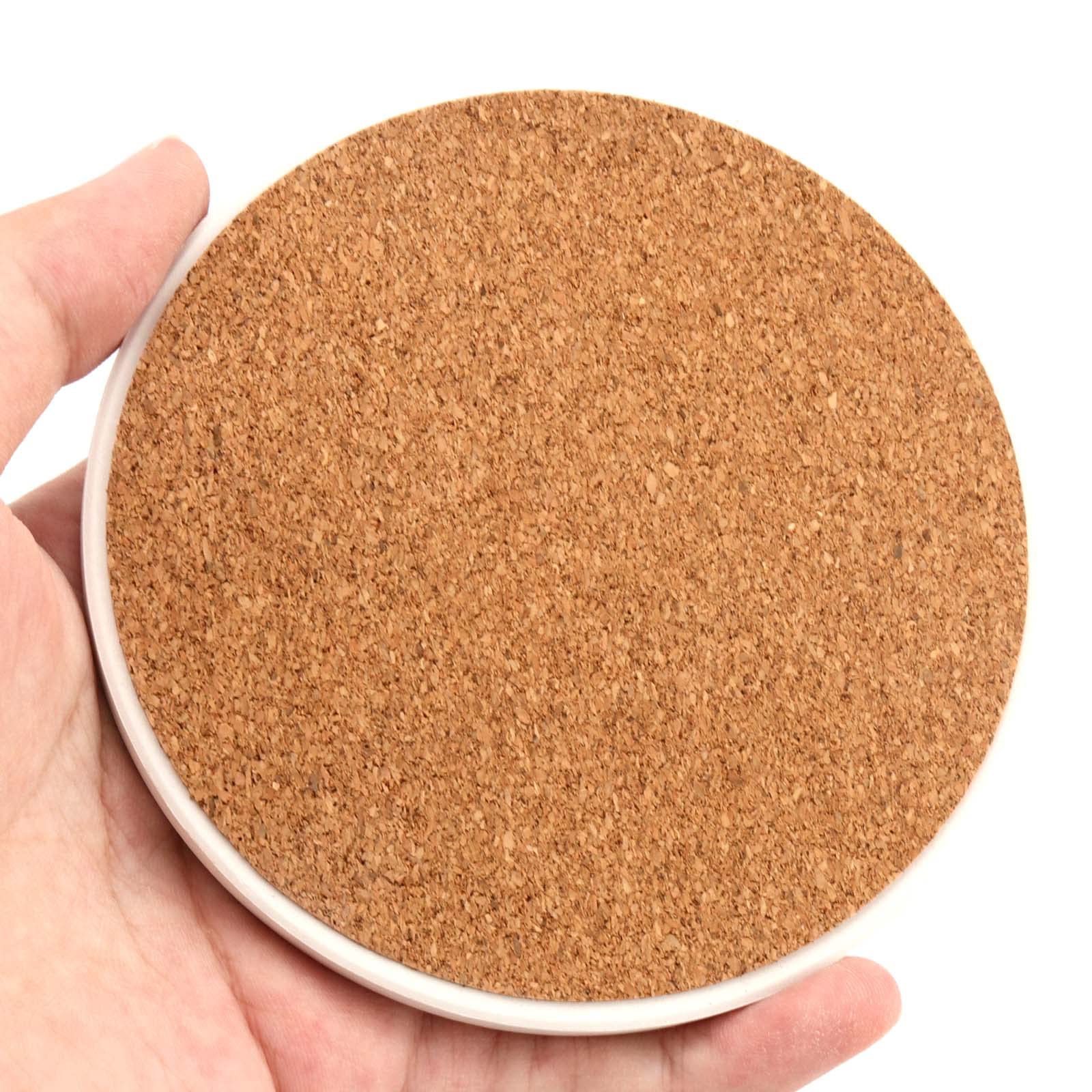 Confezione da 48 sottobicchieri in ceramica vuoti da 10,2 cm, con supporto in sughero, sottobicchieri in ceramica per pittura, artigianato fai da te e decorazioni