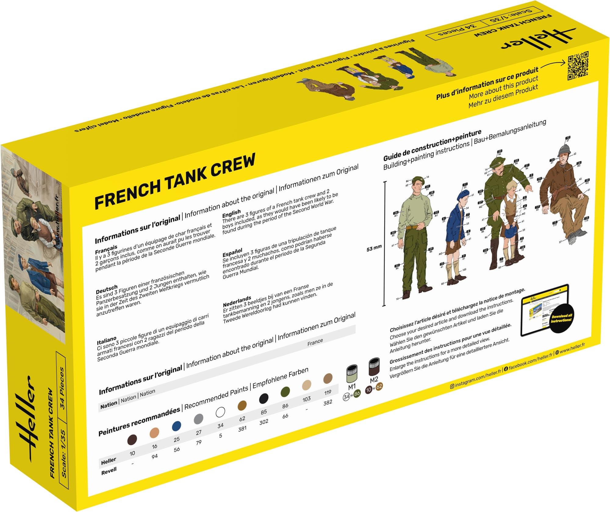 Heller 1:35 - French Tank Crew, Unpainted - Image 2