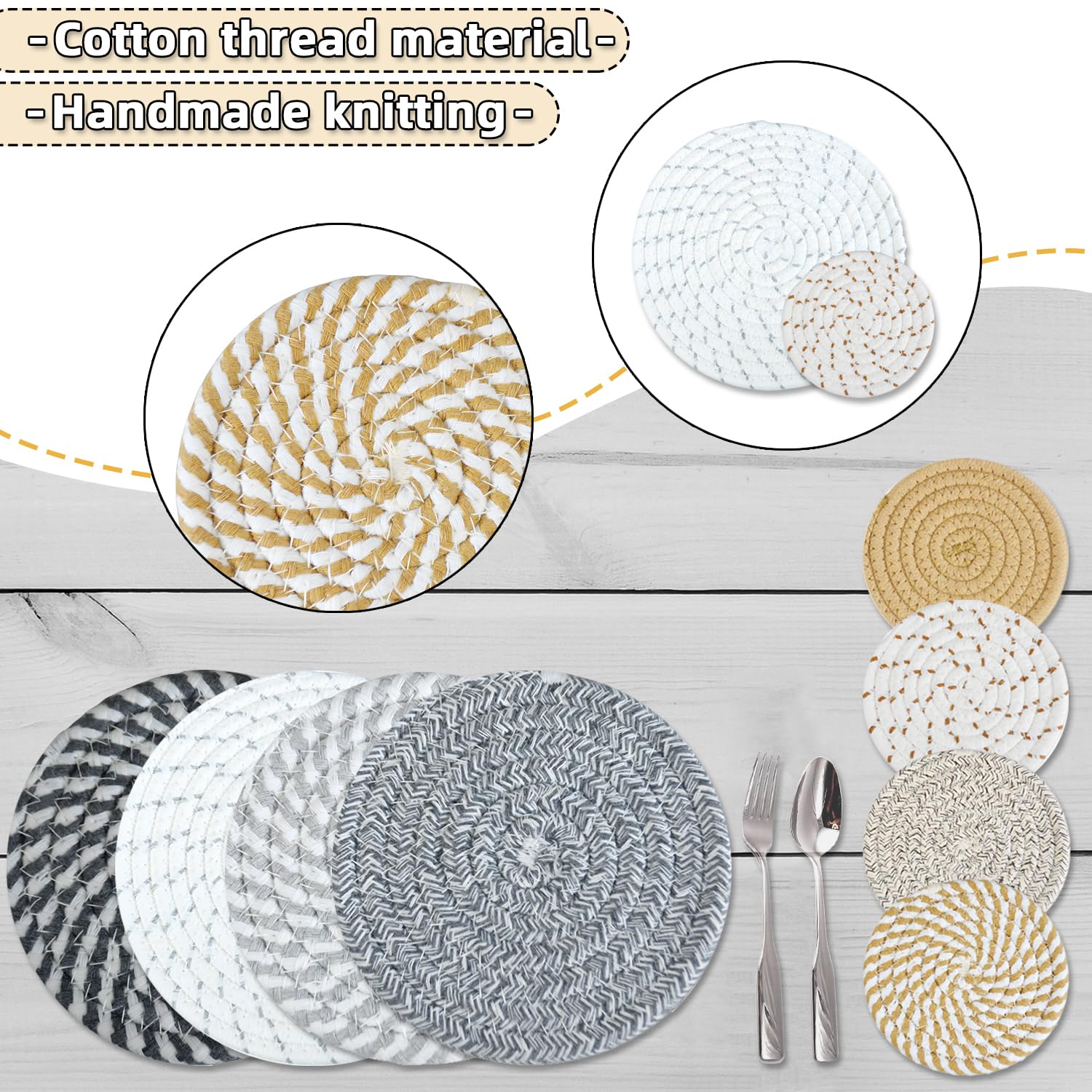 Lot De 6 Dessous-de-plat Pour Plats Chauds 17,8 Cm Pour Dessous De Plat