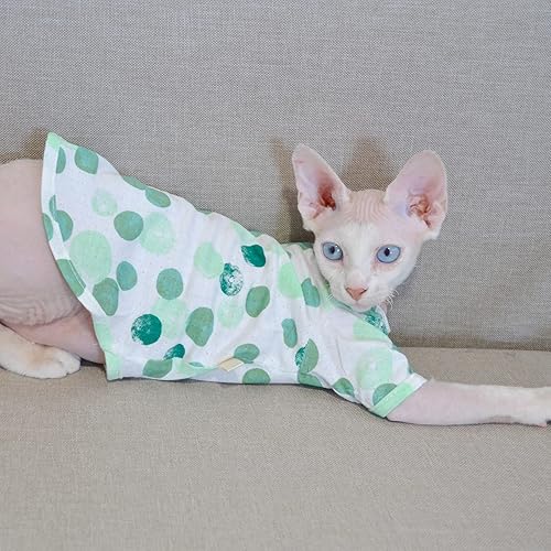 Miniatura 3 de Bonaweite Chaleco de gatos sin pelo, transpirable, adorable ropa de algodón, pijama de gato para Sphynx, Cornish Rex, Devon Rex, Peterbald