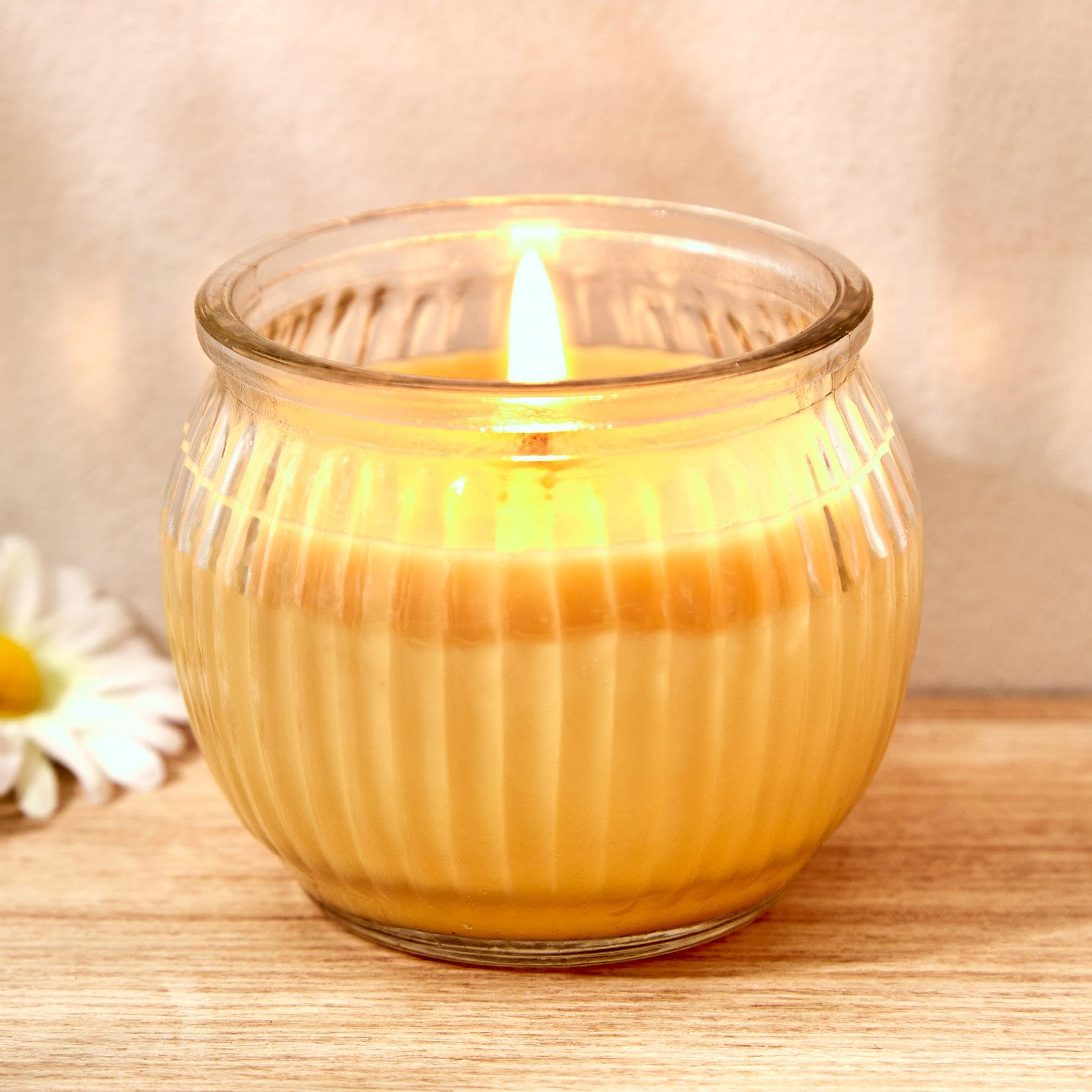 Home Centre Colour Refresh Lemon Grass Scented Ribbed Jar Candle-image-43