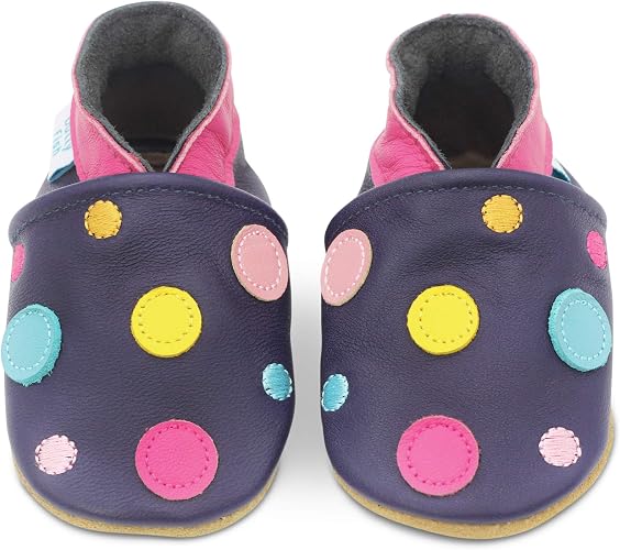 Dotty Fish zachte lederen babyschoenen met antislip suède zolen. Meisjes.  0-6 maanden - 4-5 jaar (17-28 EU) : Amazon.nl: Kleding, schoenen \u0026 sieraden