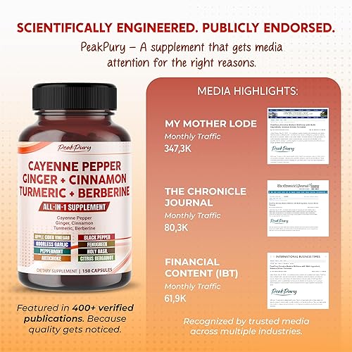 Miniatura 6 de Cayena Pimienta Jengibre Cúrcuma Berberina - Digestión, Apoyo a la Salud Intestinal