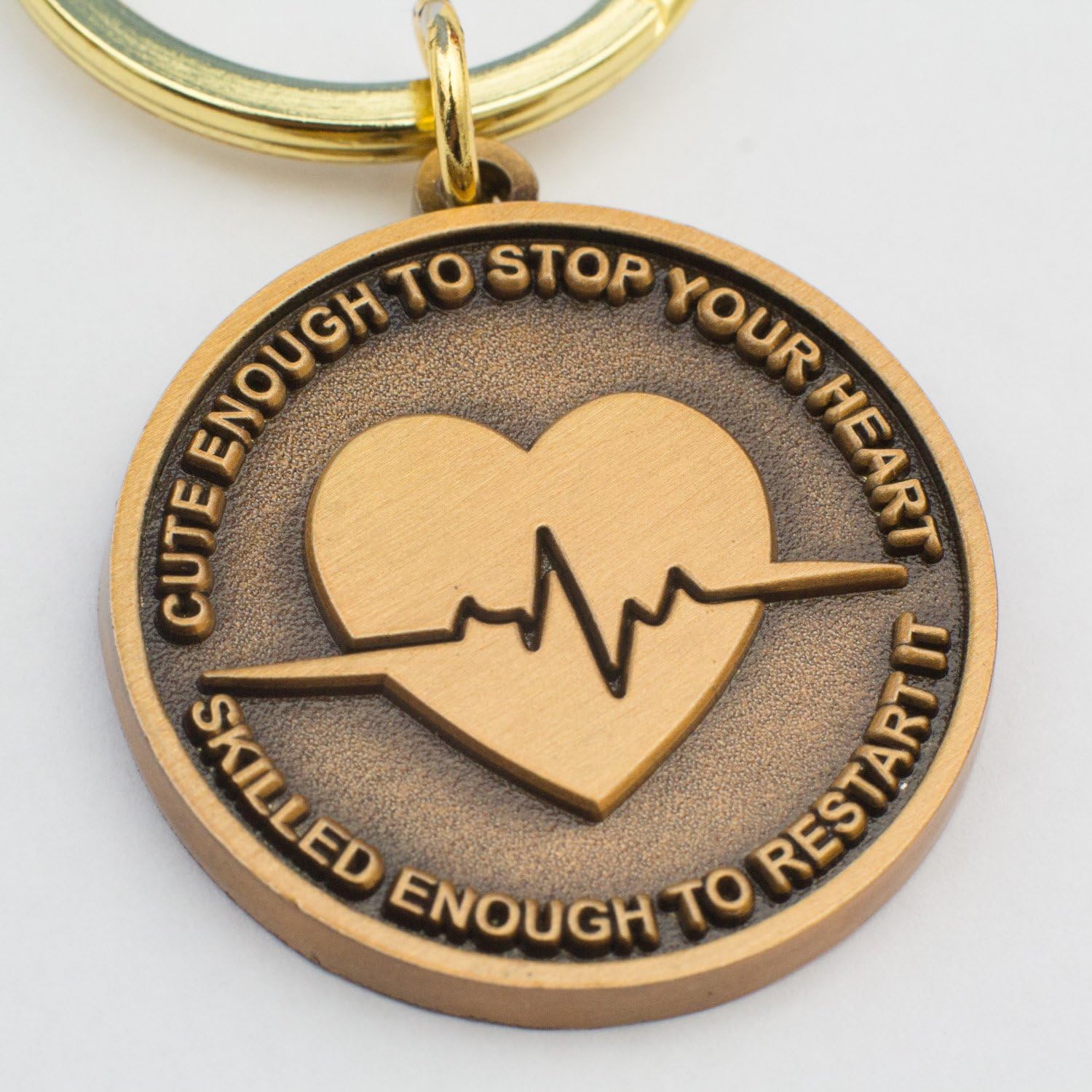 Nurse Gift Idea -Cute Enough to Stop Your Heart, Skilled Enough to Restart It Keychain