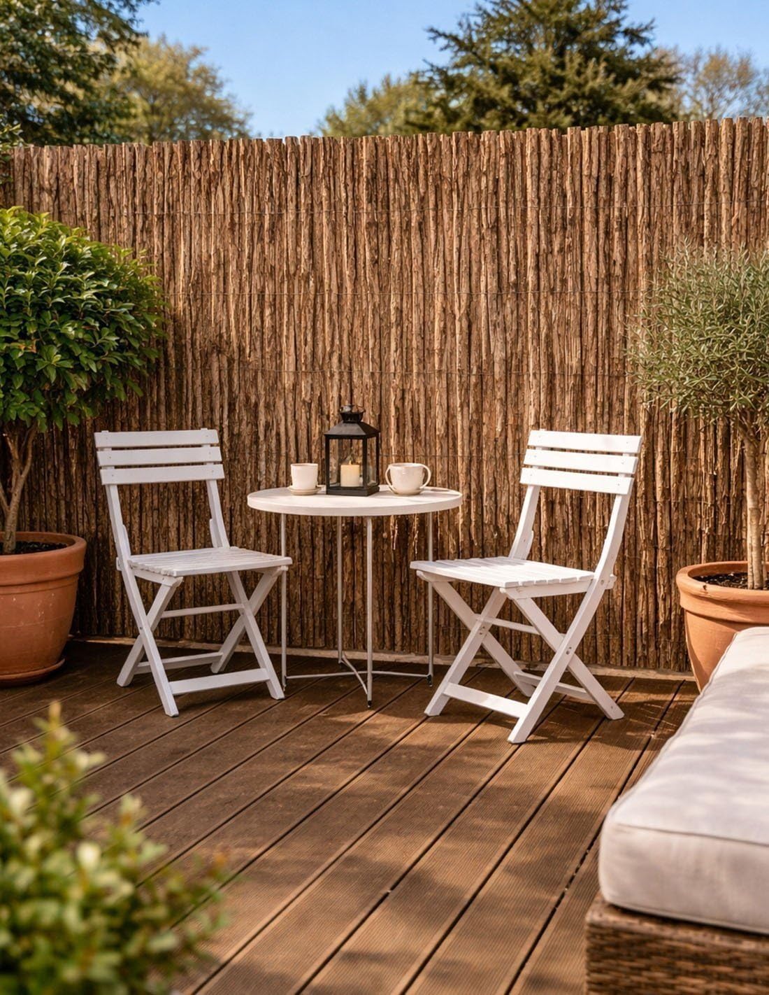 JARDIN202 – Cerramiento Corteza de Pino Natural | Cerramiento Rústico de Pino Alta Resistencia, Ocultacion y Privacidad para Jardin, Vallas, Terrazas y Balcones | Rollo: 1'50 x 5 metros