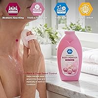 Vista 4 de MED PRIDE Polvo corporal de almidón de maíz sin talco con aroma a rosa, cuidado de la piel que absorbe la humedad para una frescura diaria, fórmula