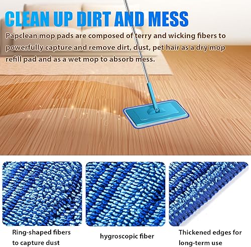 Miniatura 4 de 6 almohadillas de repuesto para trapeador, almohadillas reutilizables para trapeador, almohadillas de microfibra lavables para trapeador húmedo,