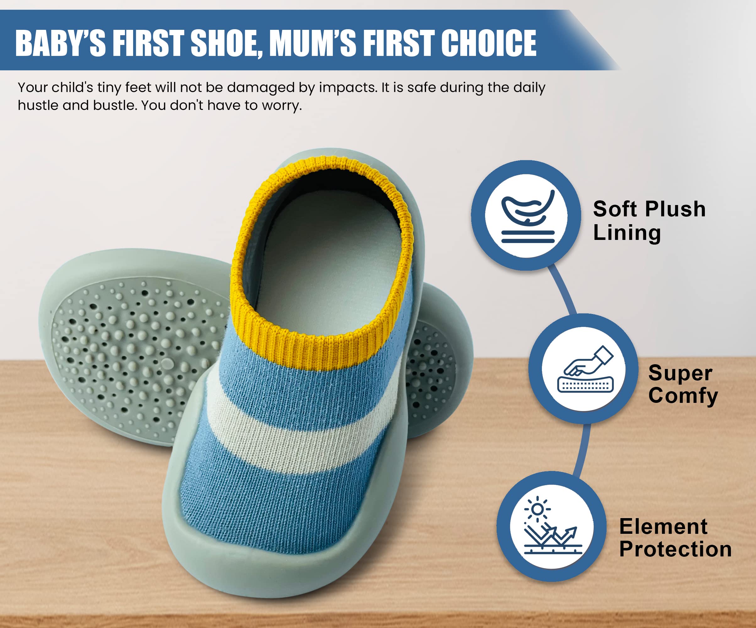 Zapatos de bebé para niños y niñas, zapatos de primera caminata antideslizantes con suela suave para niños pequeños