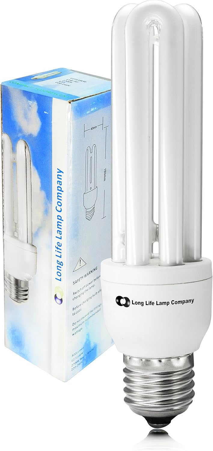 2 x Energy Saving 15W E27 ES CFL Light Bulbs, Edison Screw, 2700K Warm
