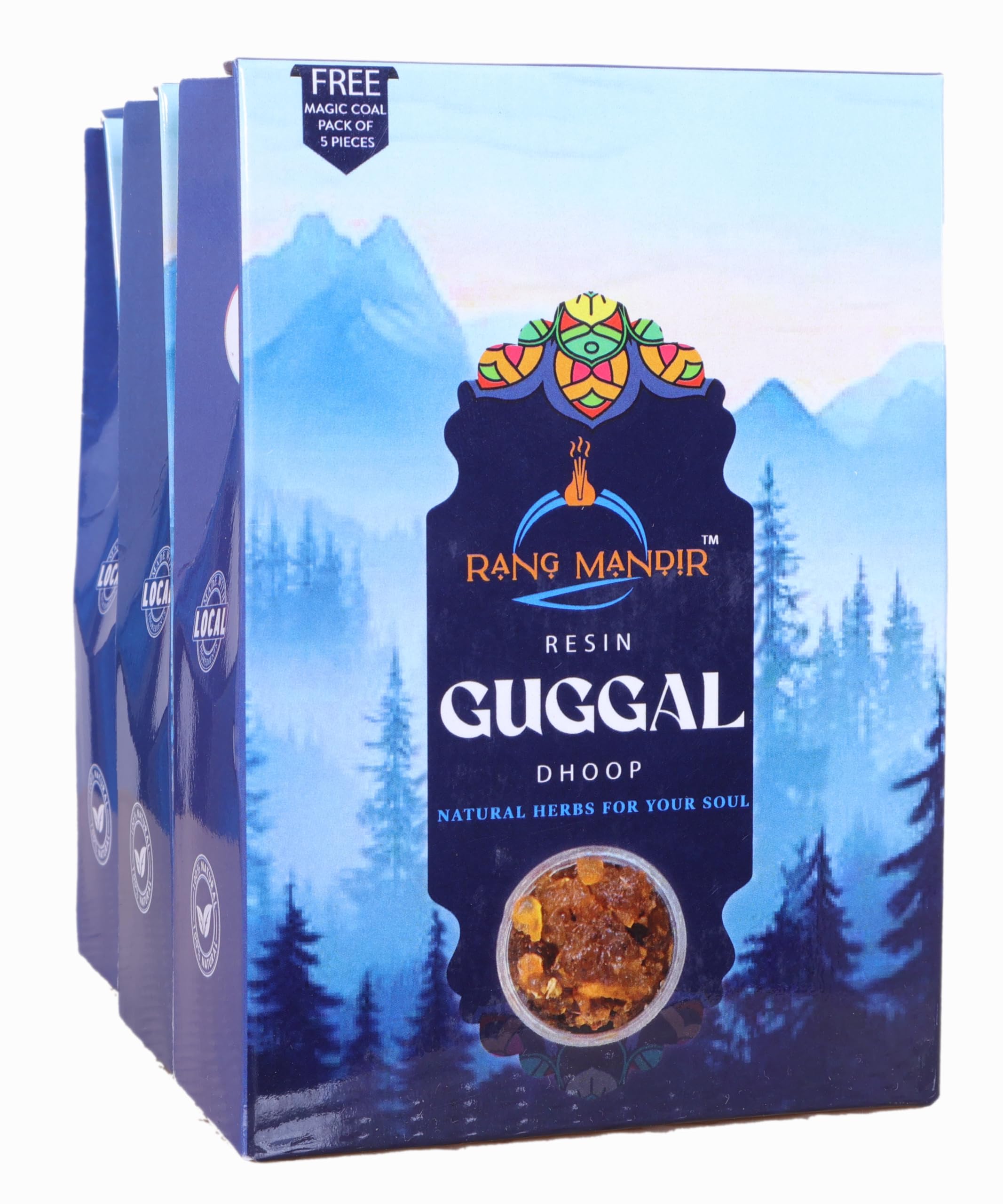 rang mandir™ wet guggal dhoop – ayurvedic, handmade & charcoal-free | original dhoop for pooja, meditation, dhuni & aura cleansing | temple-grade incense for home – 50g + free magic coal