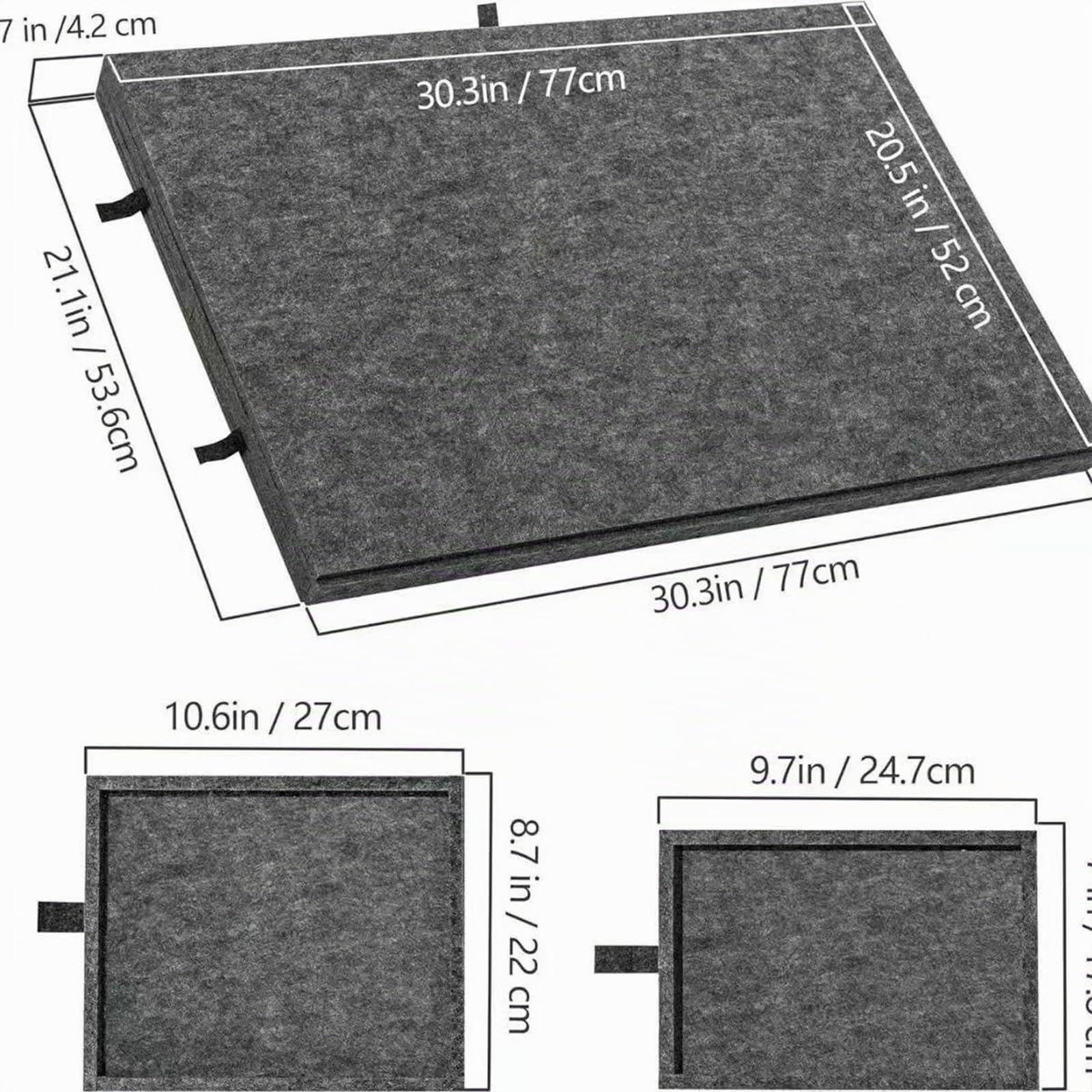 Planche de puzzle avec 6 tiroirs et couvercle, jusqu'à 1500 pièces, planche de puzzle en feutre légère et portable avec support réglable, pour adultes et enfants Dark grey 1500 pieces