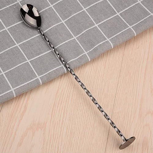 Miniatura 6 de Agitador de cóctel, cuchara de bar, cuchara de cóctel de acero inoxidable, herramienta de mezcla de café, con mango largo (#9 titanio negro)