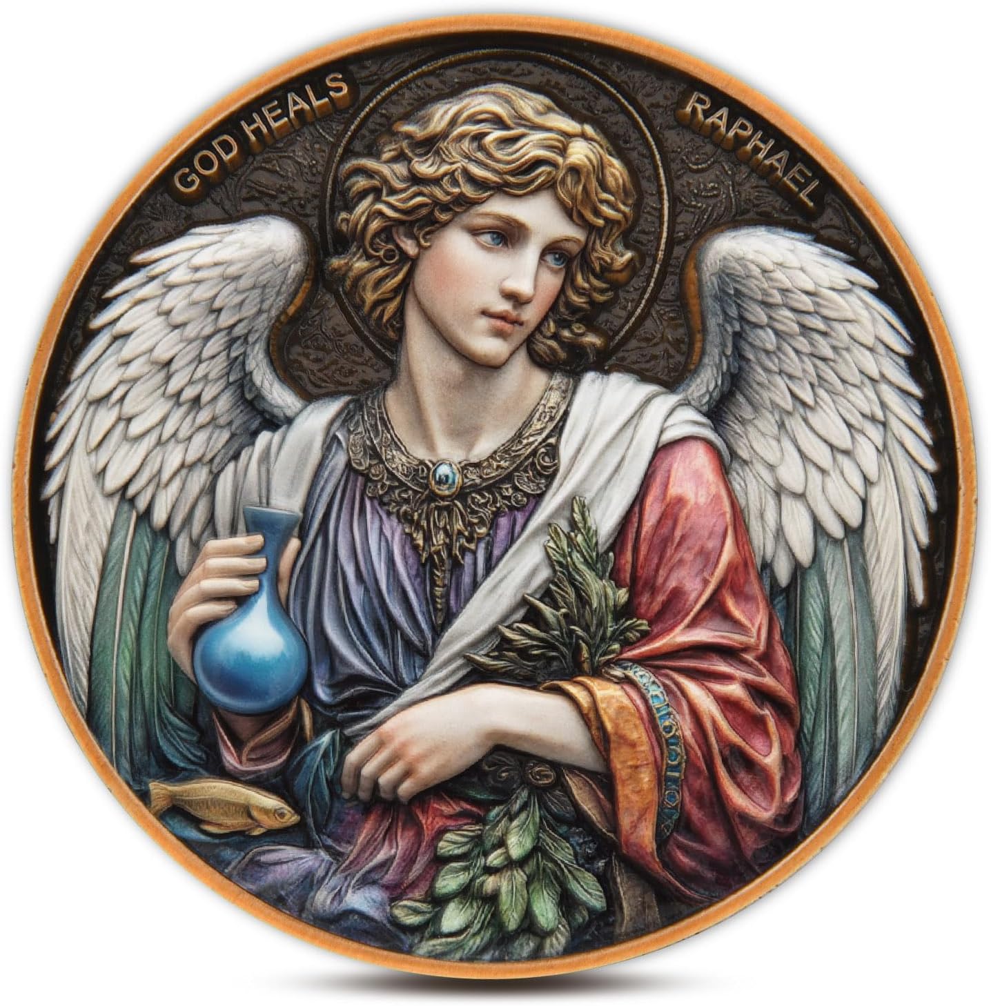 Archangel Raphael Healing Prayer Coin โ Inspirational Christian Token of Divine Healing and Peace