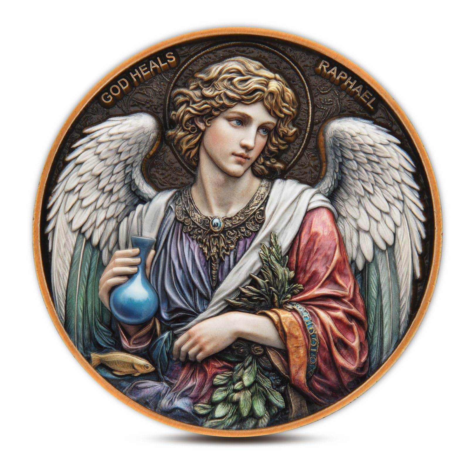 Archangel Raphael Healing Prayer Coin – Inspirational Christian Token of Divine Healing and Peace