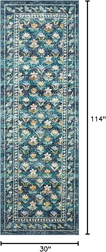 Miniatura 2 de Loloi Rifle Paper Co. x Courtyard Emerald - Alfombra de pasillo de 2 pies 6 pulgadas x 9 pies 6 pulgadas