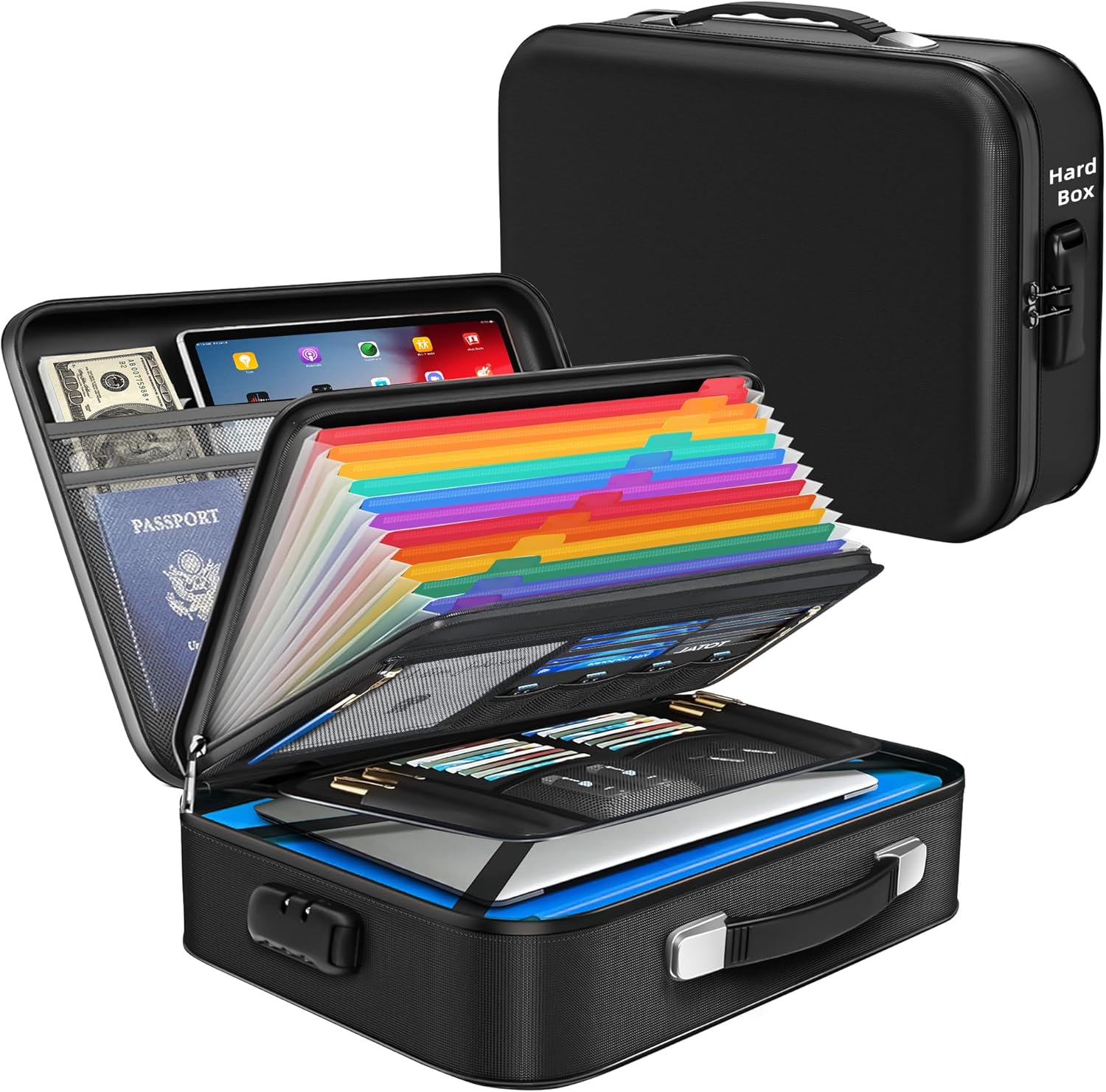 Fireproof Doc Field – 8-Layer Exhausting Shell Fireplace Proof Secure for Residence Paperwork, Water Resistant File Organizer for Desk Cash, Security Field for Passports Certificates Laptop computer