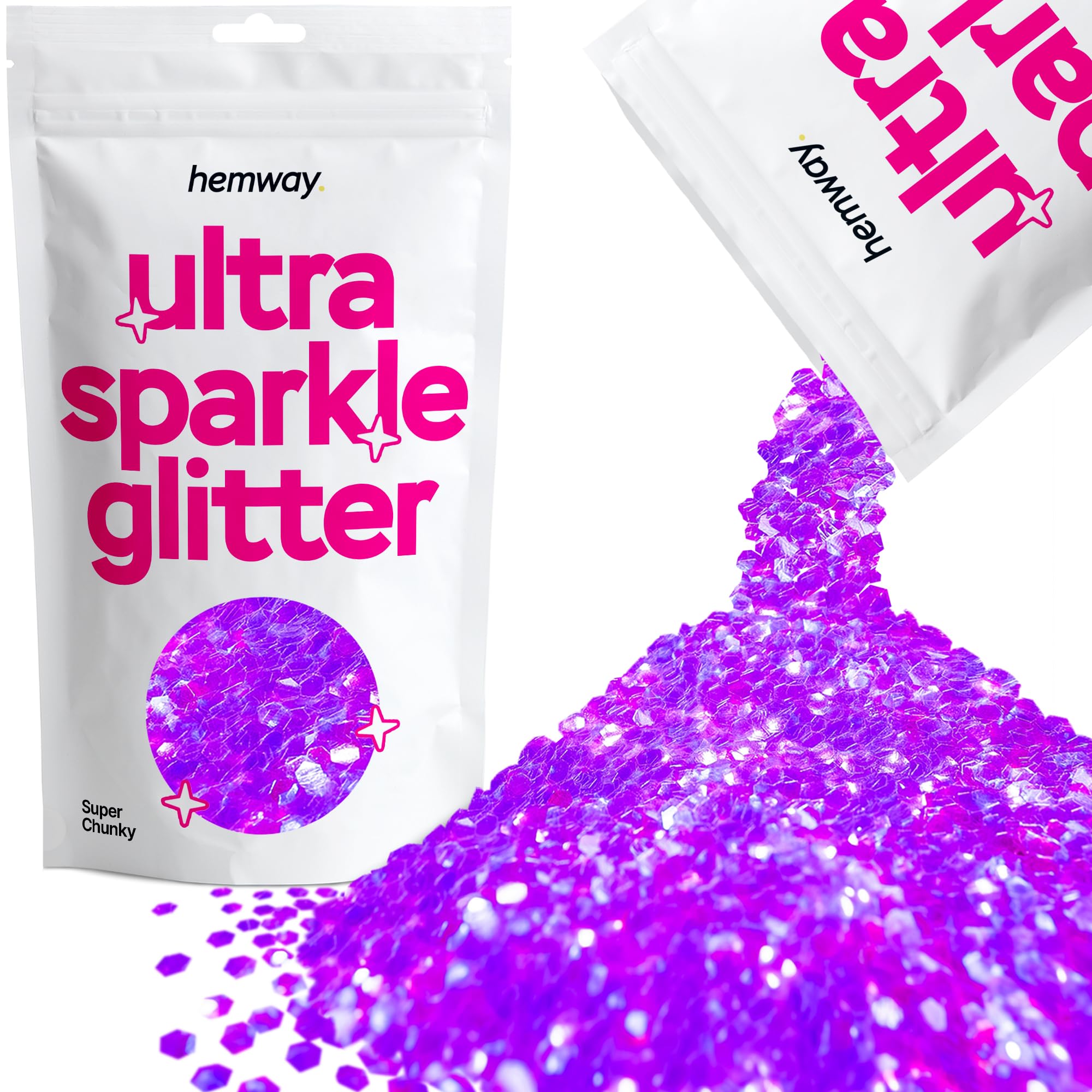 Hemway Ultra Sparkle Glitter Baby Pink Iridescent 100g Fine | Glitter for Arts & Craft, Makeup, Nail Art, Crafting, Card Making, Sparkle Decoration — view 76