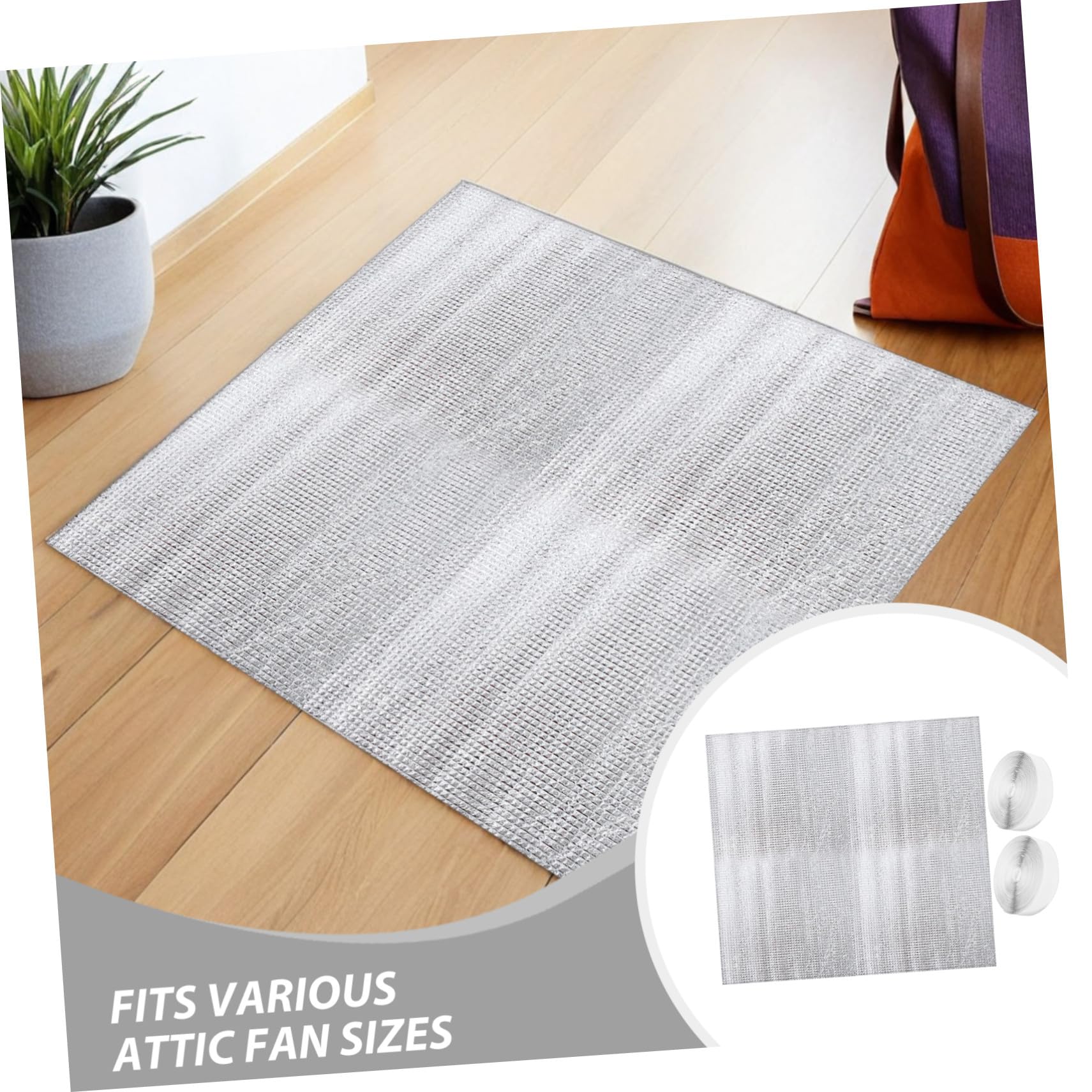 2 Set Copertura Isolante per Ventilazione Soffitta Protezione Termica per Ventilatore da Soffitta Copri Ventilazione Resistente e Facile da Installare Argento