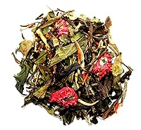 Vista 7 de Nelson's Tea - Granada de frambuesa - Té blanco de hojas sueltas - Té blanco, escaramujo, cártamo y frambuesas (muestra)