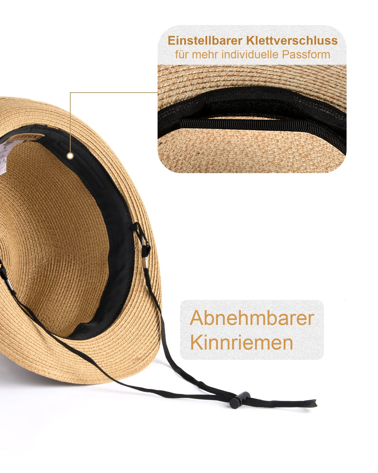 FURTALK Sombrero de Paja de ala Ancha para Mujer Sombrero de Paja de ala Ancha para Hombre Sombrero de Paja de ala Ancha para Mujer