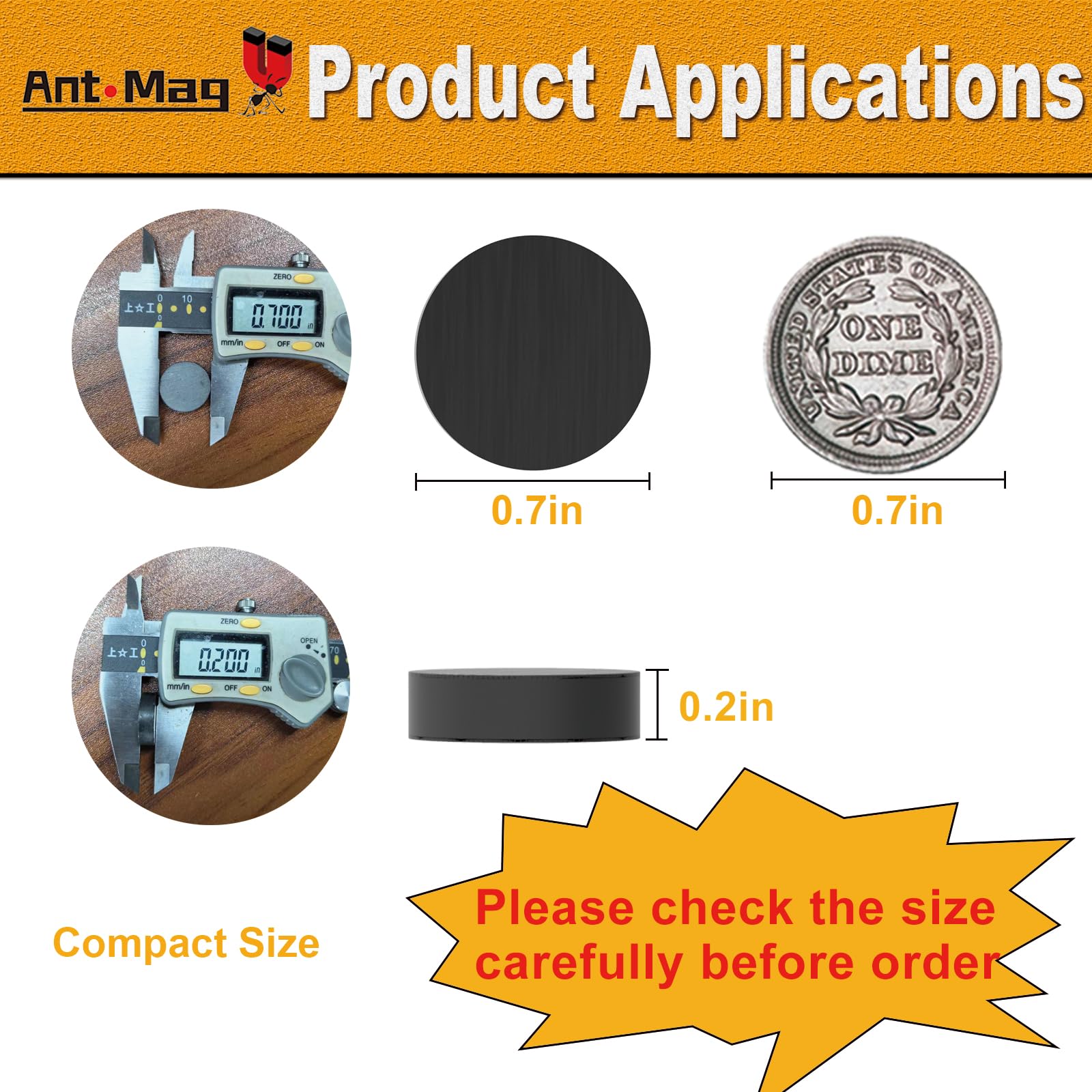 Ant Mag Ceramic Magnets for Crafts Round Black 64pcs — Amazon image 2