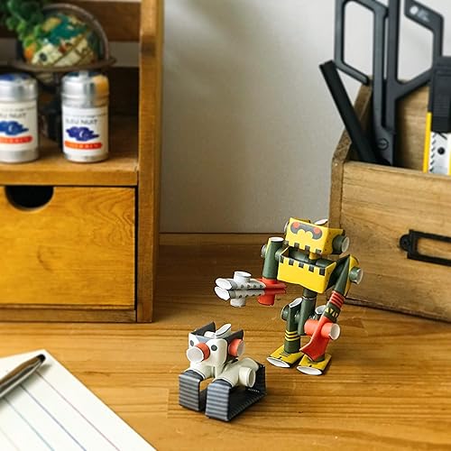 Miniatura 6 de Penk & Goriborg Professor & His Robot - Rompecabezas de papel japonés 3D DIY Robot kit para niños y kit de origami para adultos