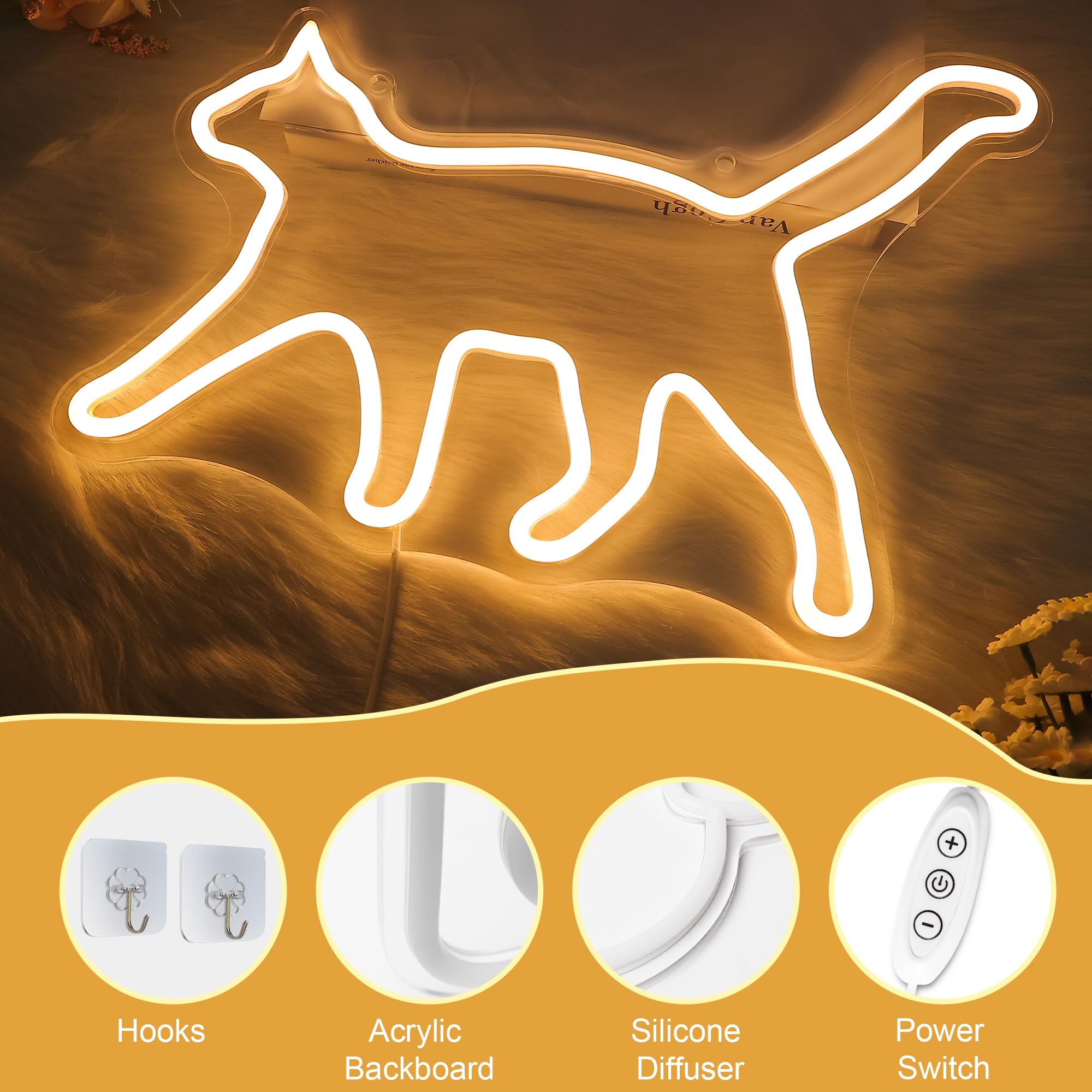 CoolGift Mart Cat Neon Sign, Cat Lamp Wall Decor, Dimmable Birthday Party Decorations for Home, Patio, Garden, Bar, Ristoranti, Hotel, Negozi, Club, Regalo per Amici, Famiglia e Bambini