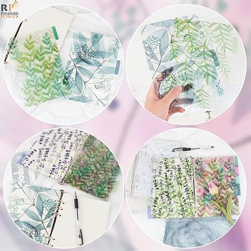 Miniatura 6 de RP Remarkable Power, Paquete de 24 separadores de índice de plástico A5 de la serie floral, divisor de pestañas insertable para 6 anillos,