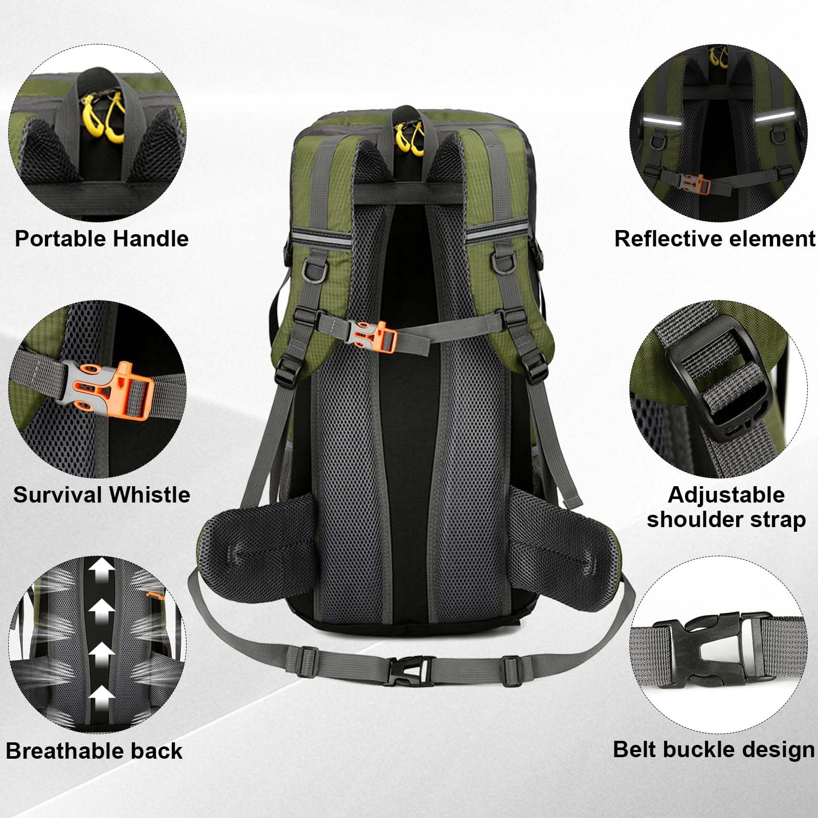 Plecak trekkingowy męski 50 l plecak podróżny damski duży wodoodporny plecak trekkingowy z pokrowcem przeciwdeszczowym do jazdy na rowerze piesze wycieczki camping wspinaczka górska sporty na