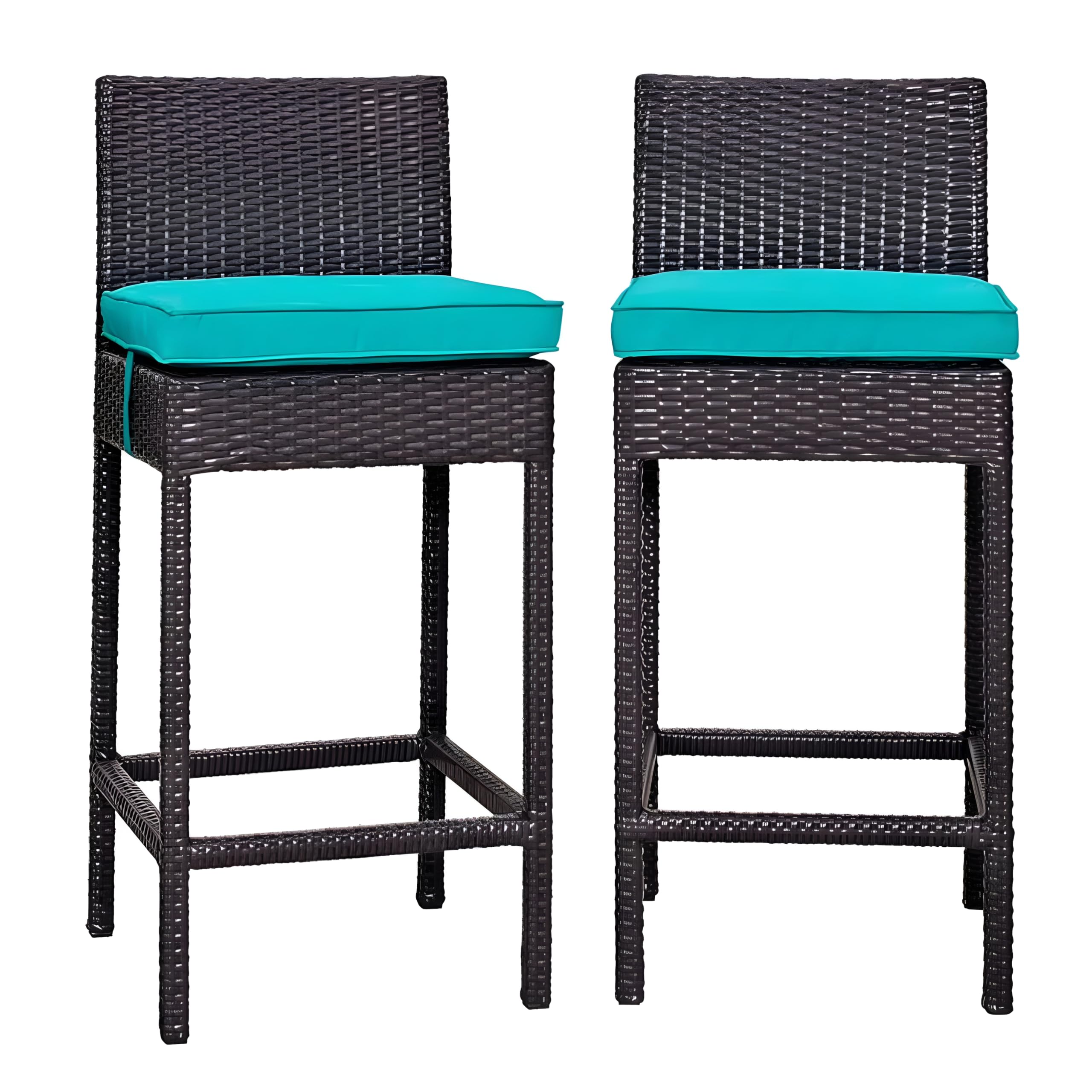 mja furniture outdoor bar stools set for kitchen, balcony | outdoor bar patio high rise chairs, rattan bar chairs for counter, home (set of 2)