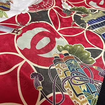 Amazon.co.jp: 七宝太刀×赤七五三 着物 被布 3歳男の子 6点