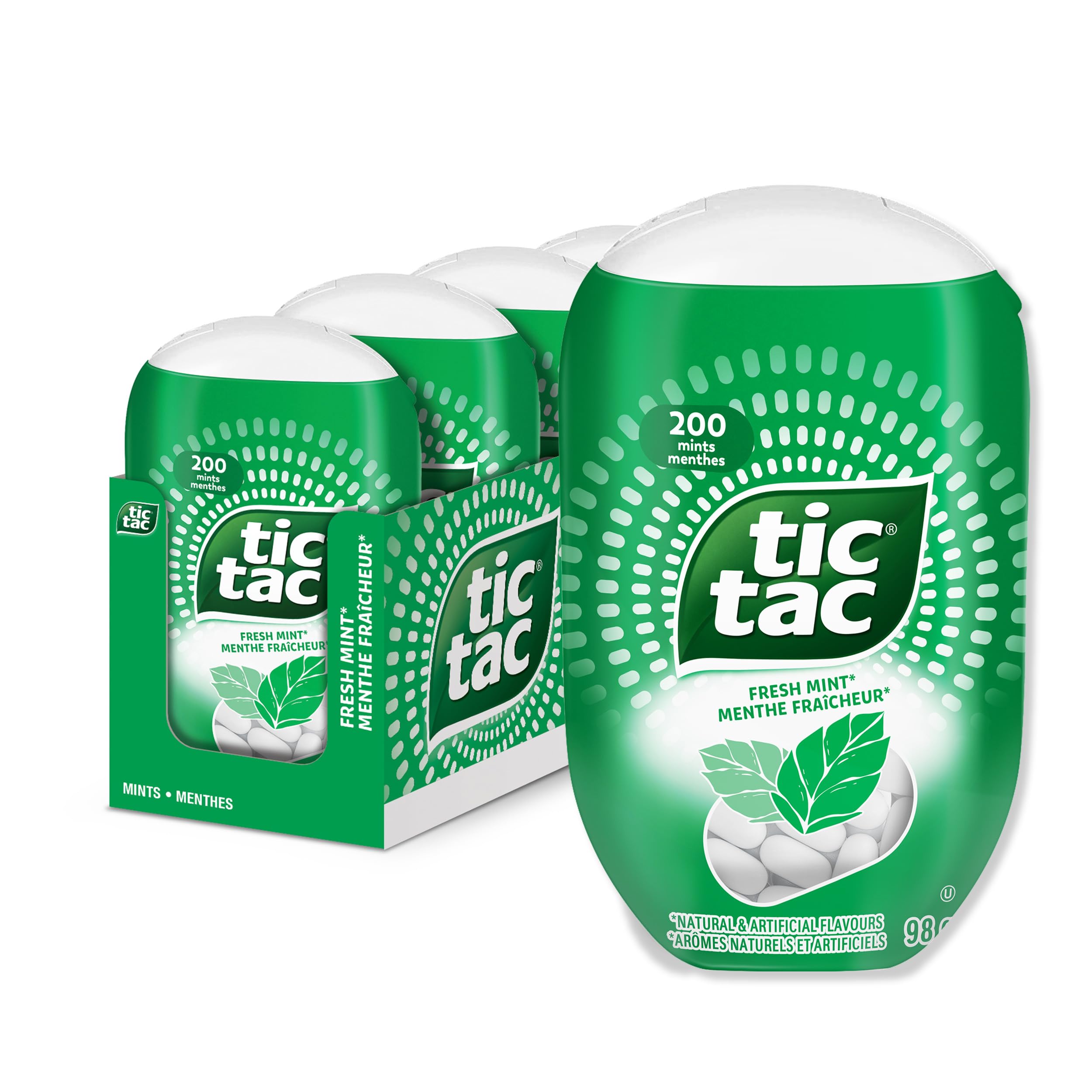 TIC TAC Mints; Fresh Mint; Mint Candy; 98 grams; 4 Count Bottle