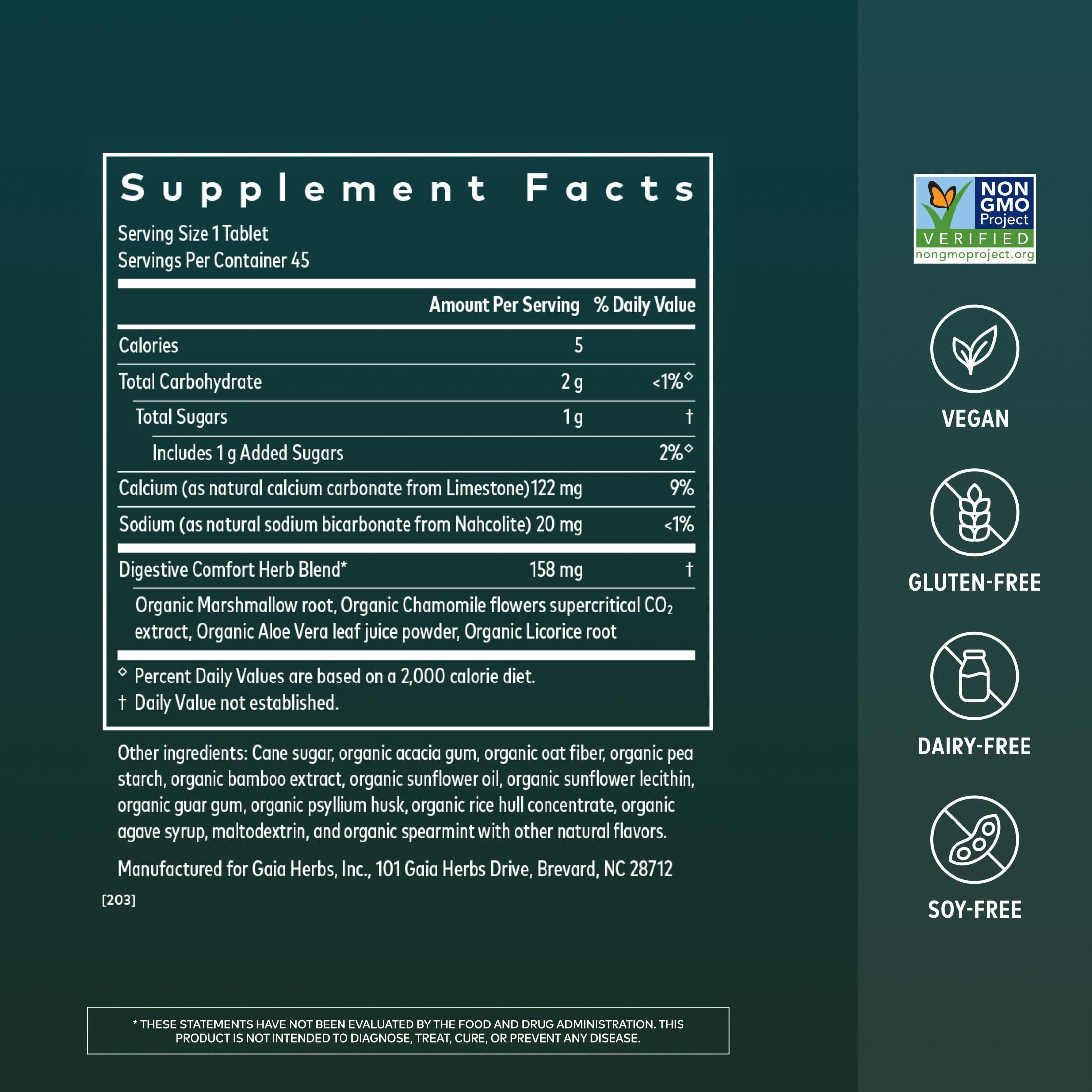 Gaia Herbs Reflux Relief, 45 Chewable Tablets, 45 Servings — Amazon image 2