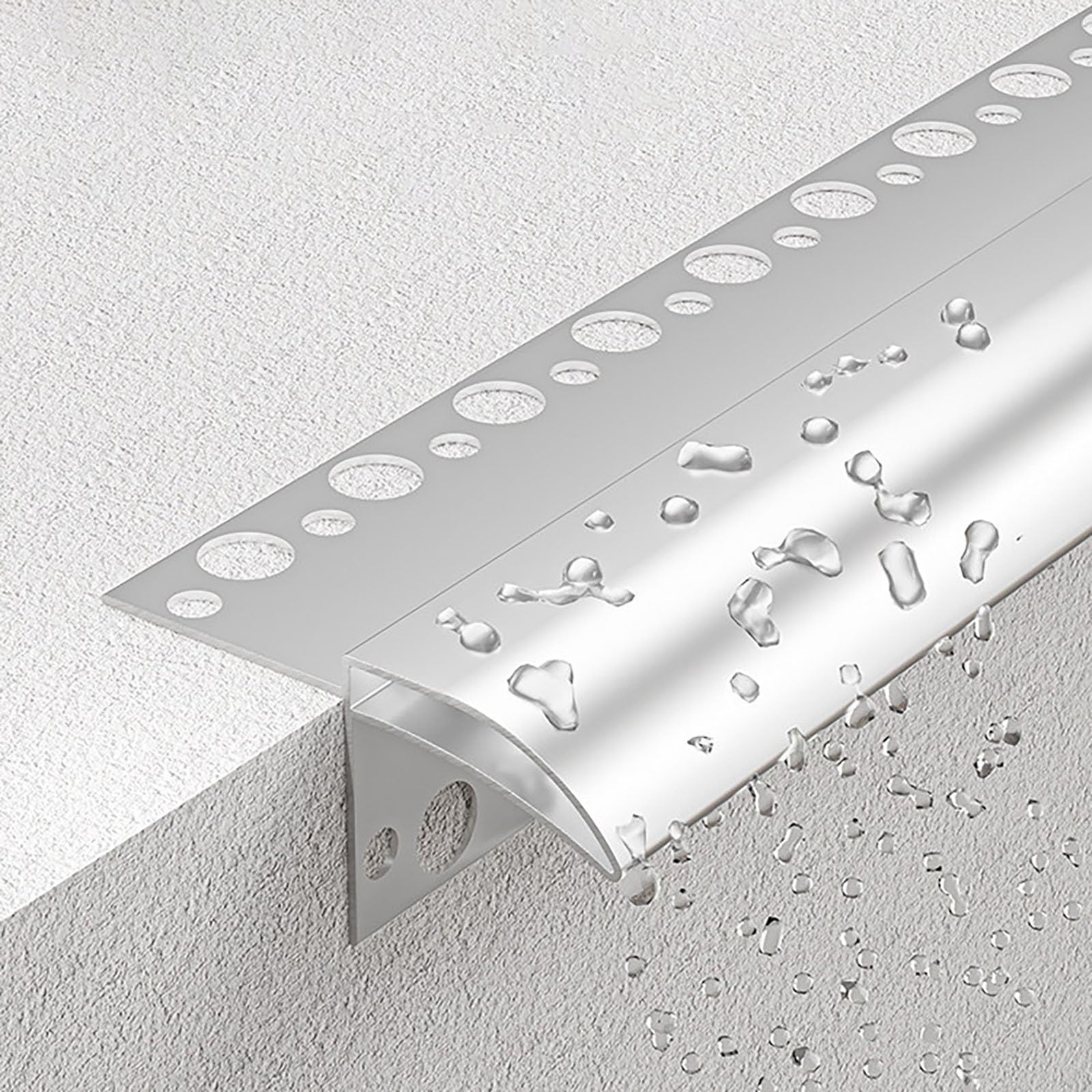 Aluminum Eagle's Beak Drip Edge Flashing, Cuttable Waterproof Drainage Edge Trim, Exterior Wall Rain Deflector for Window/Roof(L-185cm(72.8in))