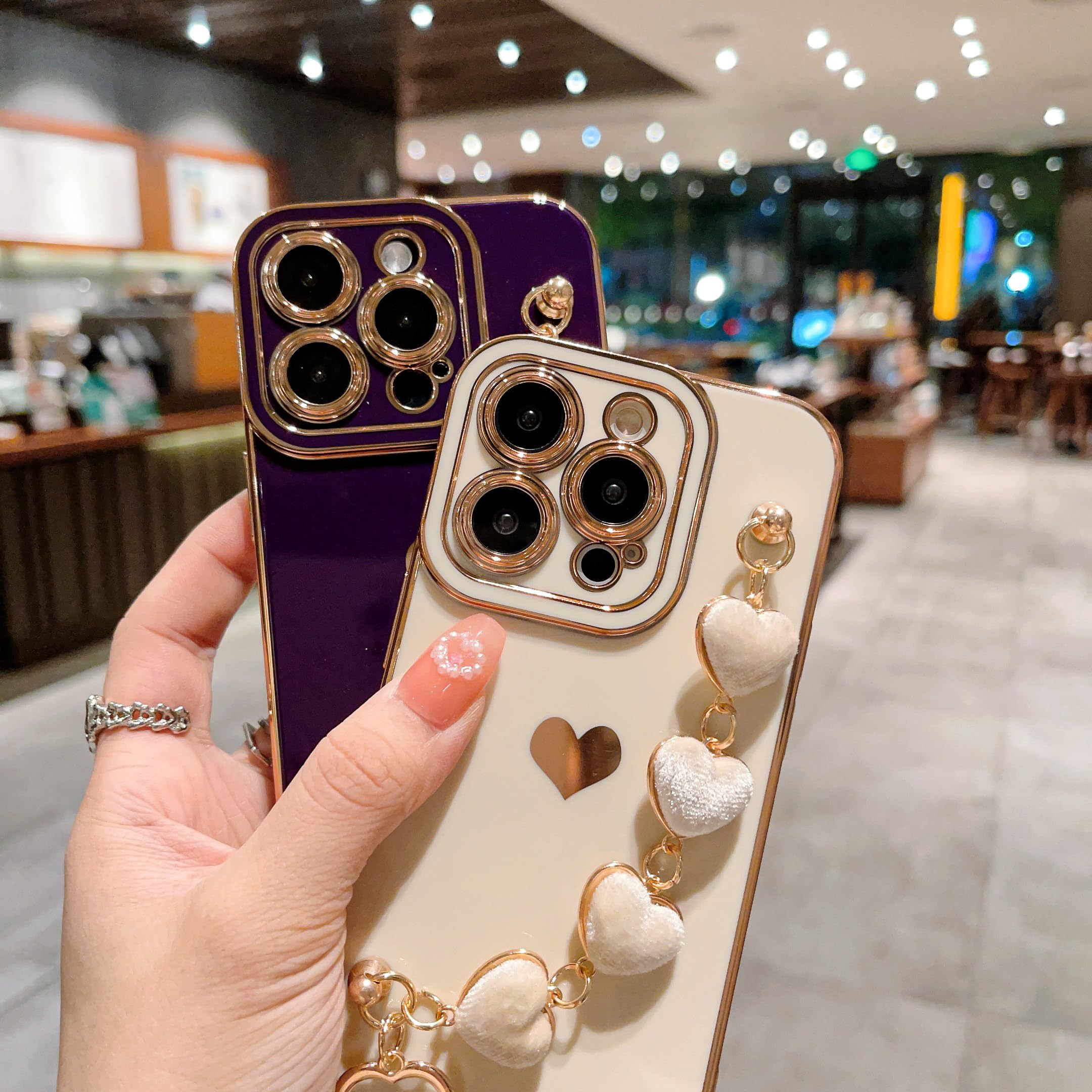 Amazon.co.jp: RNOZX For iPhone 13 Pro用 高級メッキ ラブ