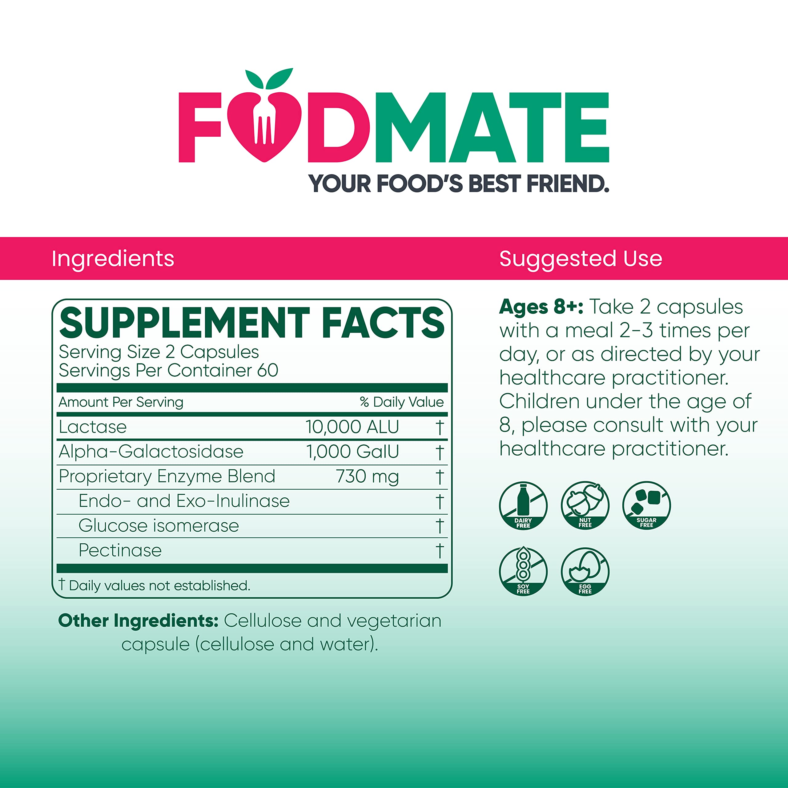 Microbiome Labs FODMATE Digestive Enzymes Enzymes for Digestion