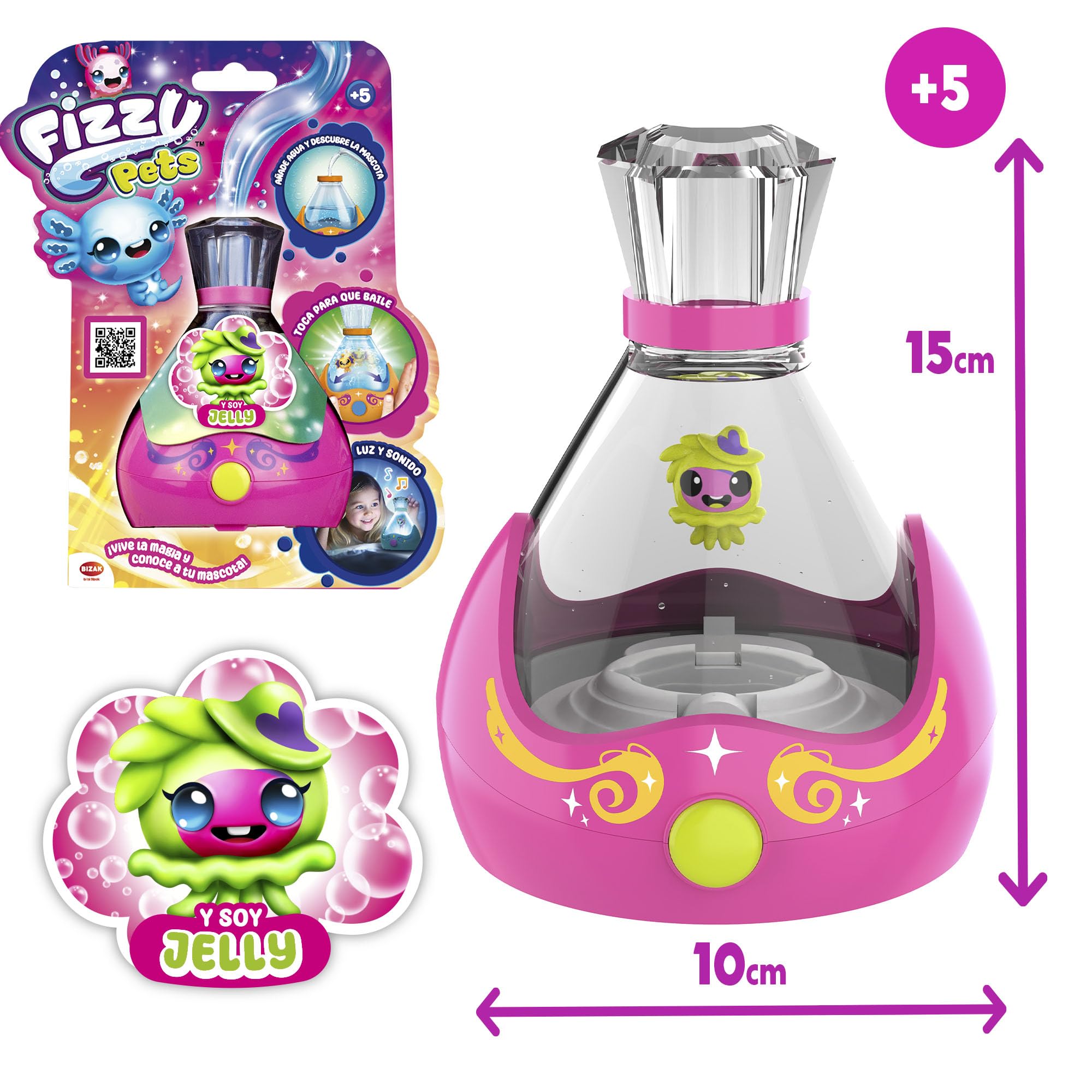 Bizak Fizzy Pets Cory | Juguete Sorpresa Mágico Que Baila Y Cambia De Color Con Agua | Para Niños +5 Años