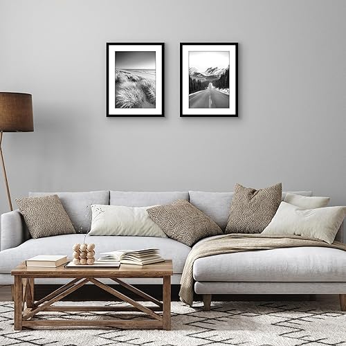 Vista 44 de Americanflat Portarretratos de 8 x 12 pulgadas con plexiglás pulido, juego de 2 portarretratos de 6 x 8 pulgadas con paspartú o para fotos de 8 x 12