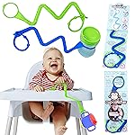 Brilli Baby Cup Catcher Patented Safety Tether Strap, Attach Sippy Cups, Bottles, Pacifiers & More to Stroller, High Chair, Car Seat, Made in USA, Food Grade, Dishwasher Safe (Navy & Lime)
