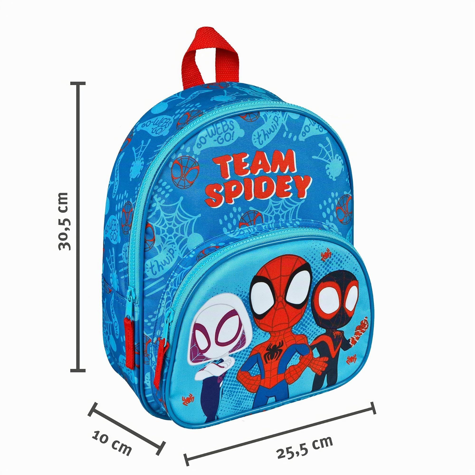 Undercover - Zaino per bambini Spidey - con tasca frontale - per la scuola materna, il tempo libero e i viaggi - resistente e pratico - per bambini dai 4 anni in su