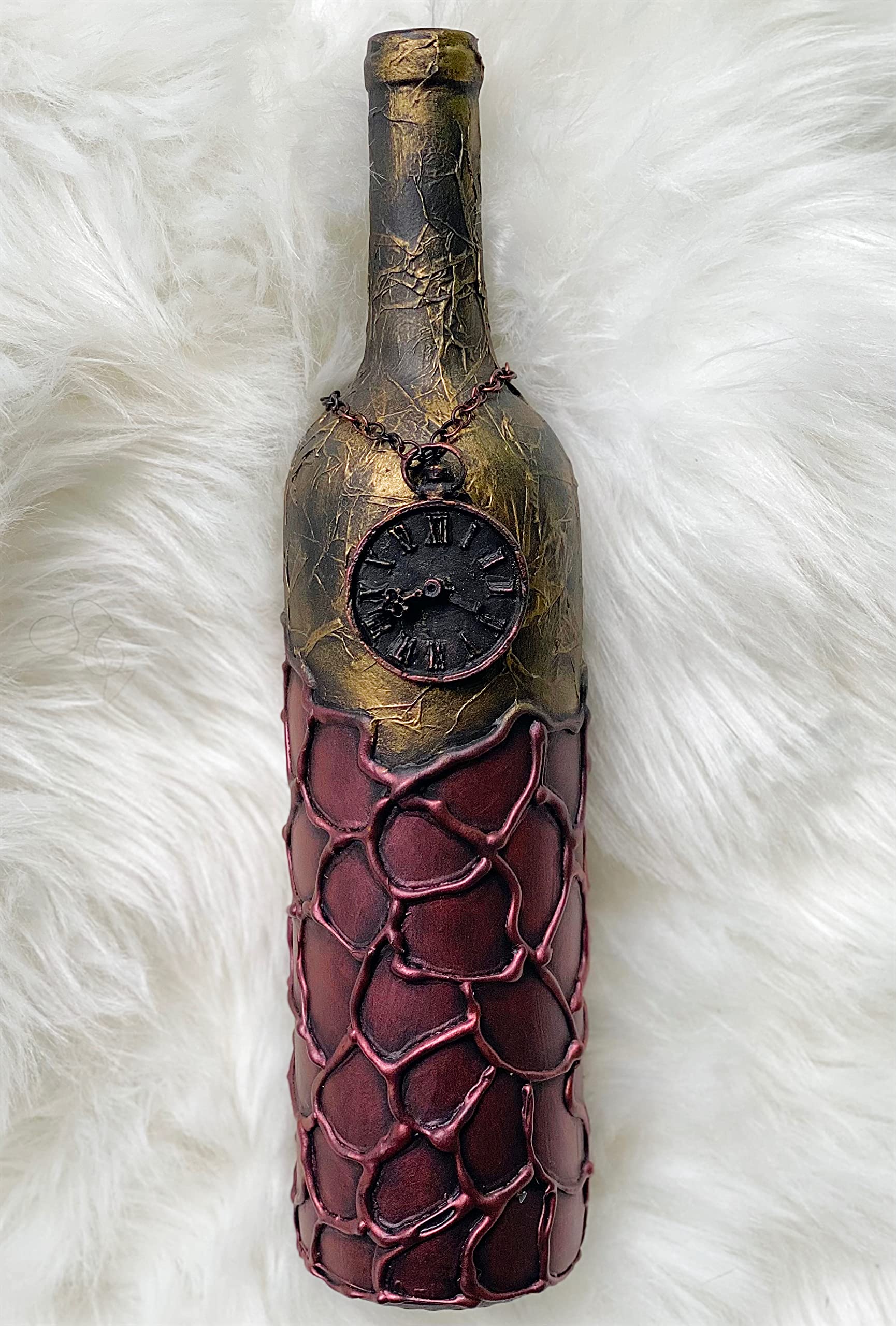 Decorated Bottles. Wine Glass Bottles. Decoupage Bottles. Home Decor. Centerpieces. Vases. Handmade Art. Displays. Shelf Decorations. Table Display. Unique Gift.